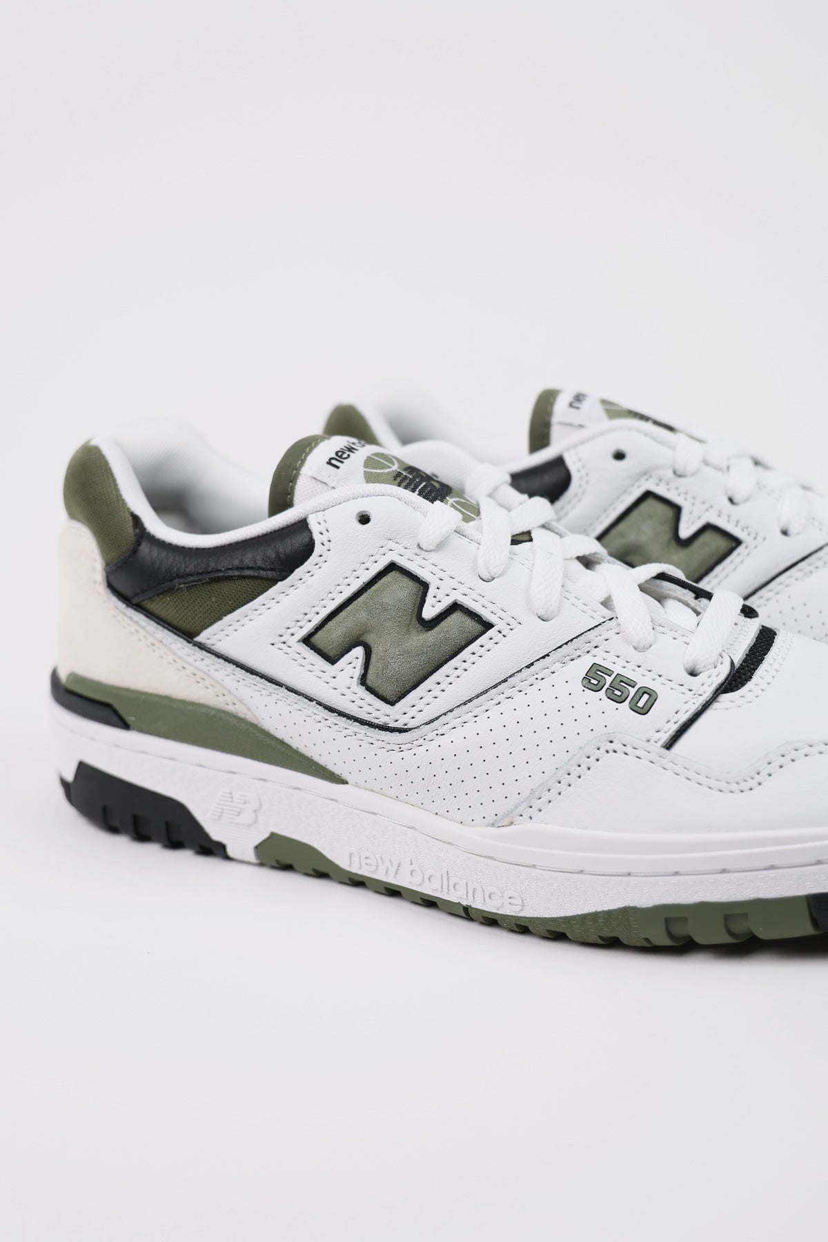 New Balance - 550 - White/Dark Olivine - Canoe Club