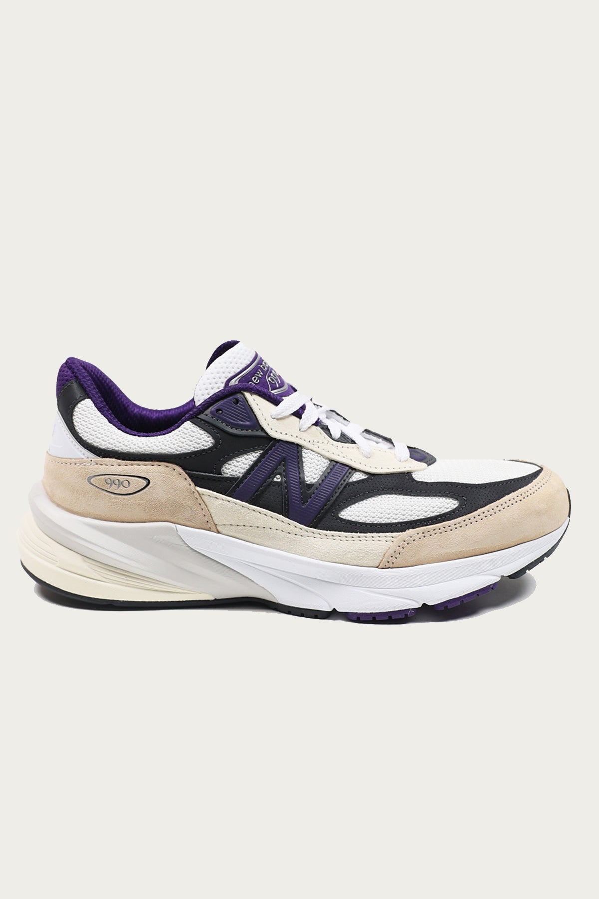 New Balance - 990v6 - White/Black/Plum - Canoe Club