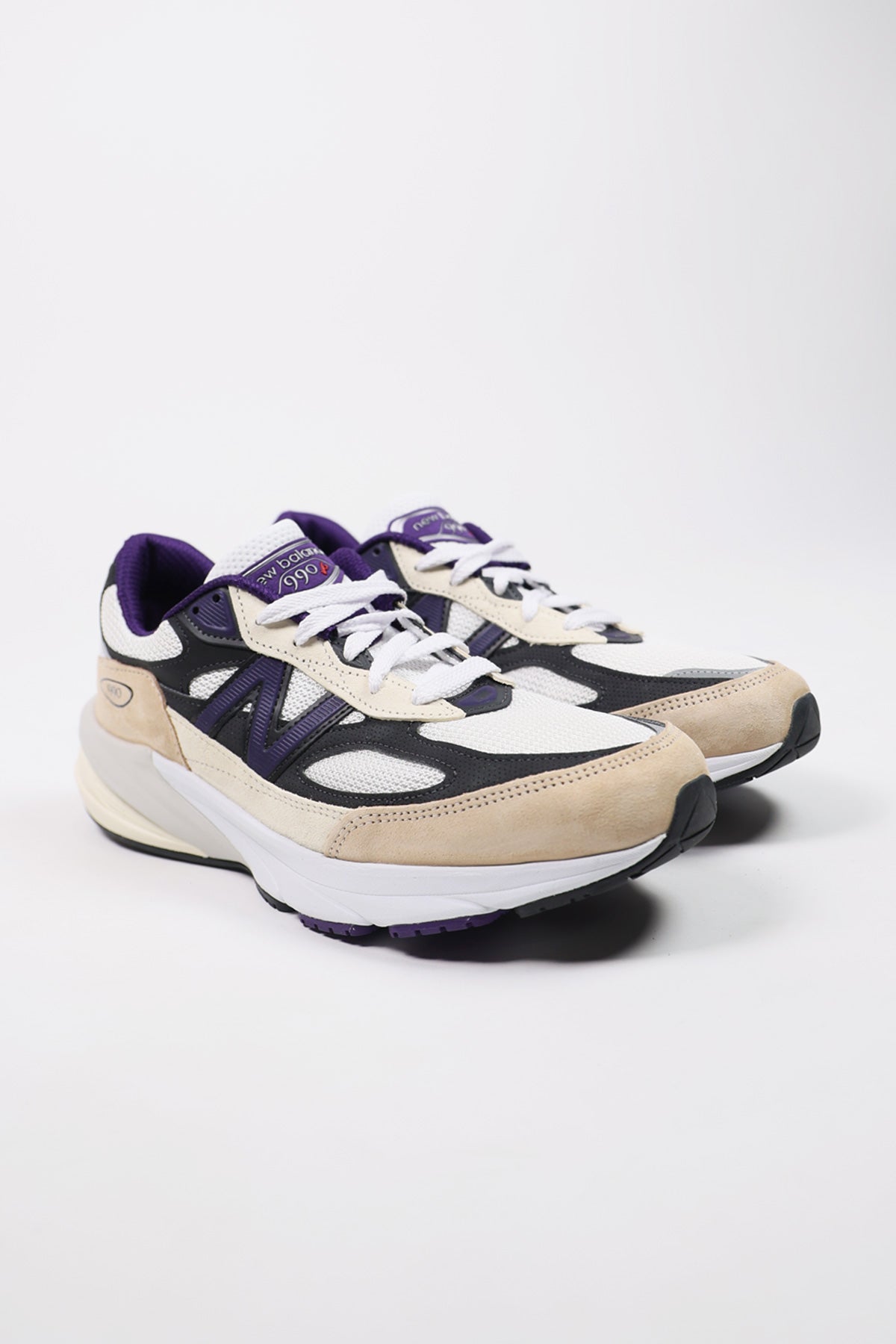 New Balance - 990v6 - White/Black/Plum - Canoe Club