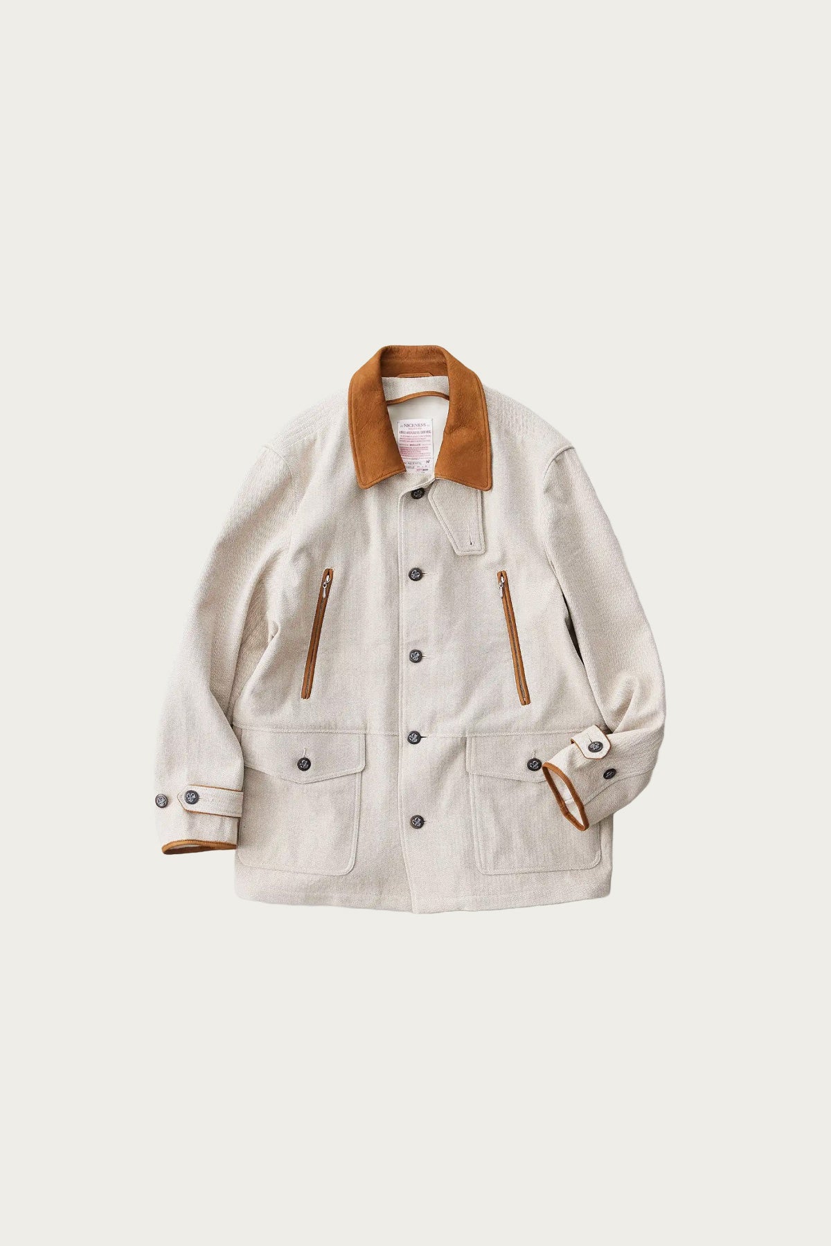 Niceness - Loran Herringbone Hunting Jacket - Khaki - Canoe Club