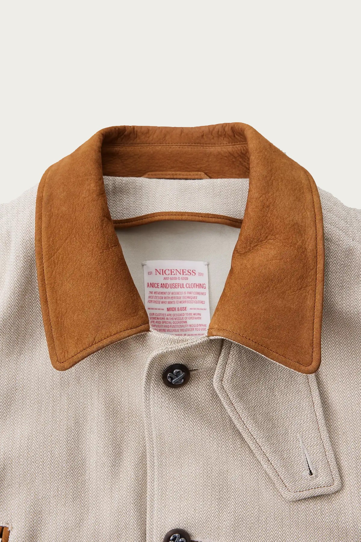 Niceness - Loran Herringbone Hunting Jacket - Khaki - Canoe Club