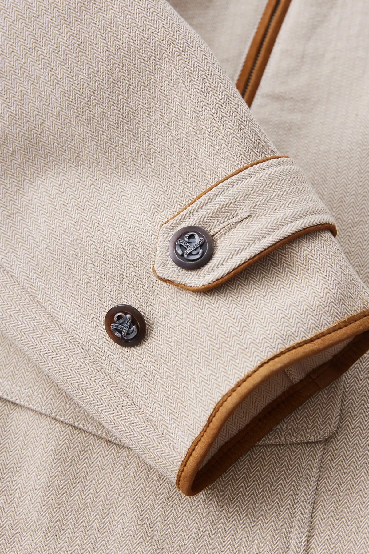 Niceness - Loran Herringbone Hunting Jacket - Khaki - Canoe Club