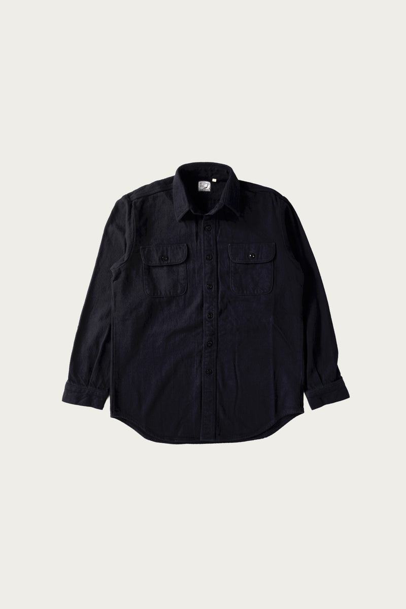 OrSlow Organic Cotton Relax Fit Flannel Shirt | Navy | Canoe Club