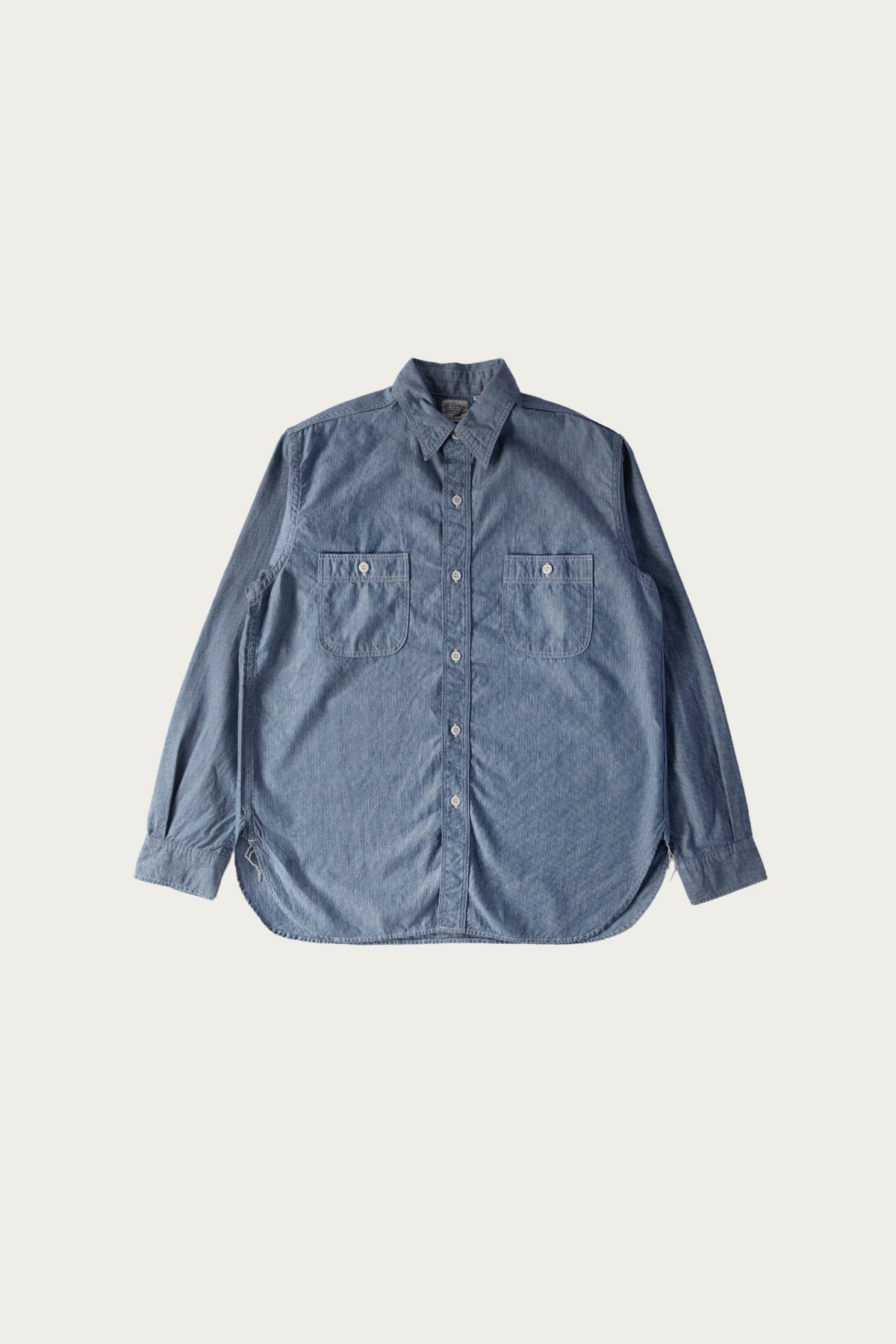 orSlow - Relax Fit Stripe Chambray Work Shirt - Hickory - Canoe Club