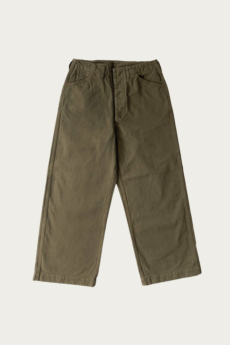 OrSlow USMC Herringbone Wide Fit Utility Trousers | Dark Olive