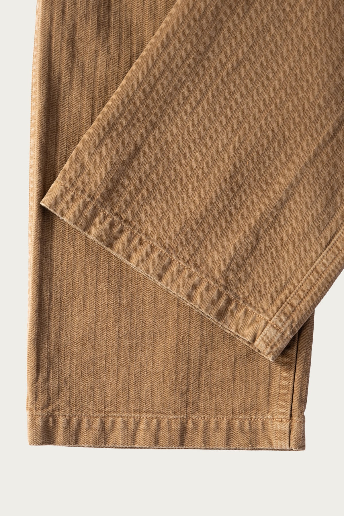 Canoe Club x orSlow - orSlow x Canoe Club Regular Fit Fatigue Pants - Walnut Brown Herringbone Twill - Canoe Club