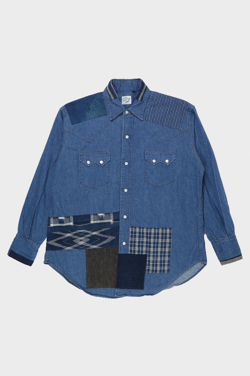 OrSlow x Canoe Club Vintage Boro Western Shirt Indigo Canoe Club