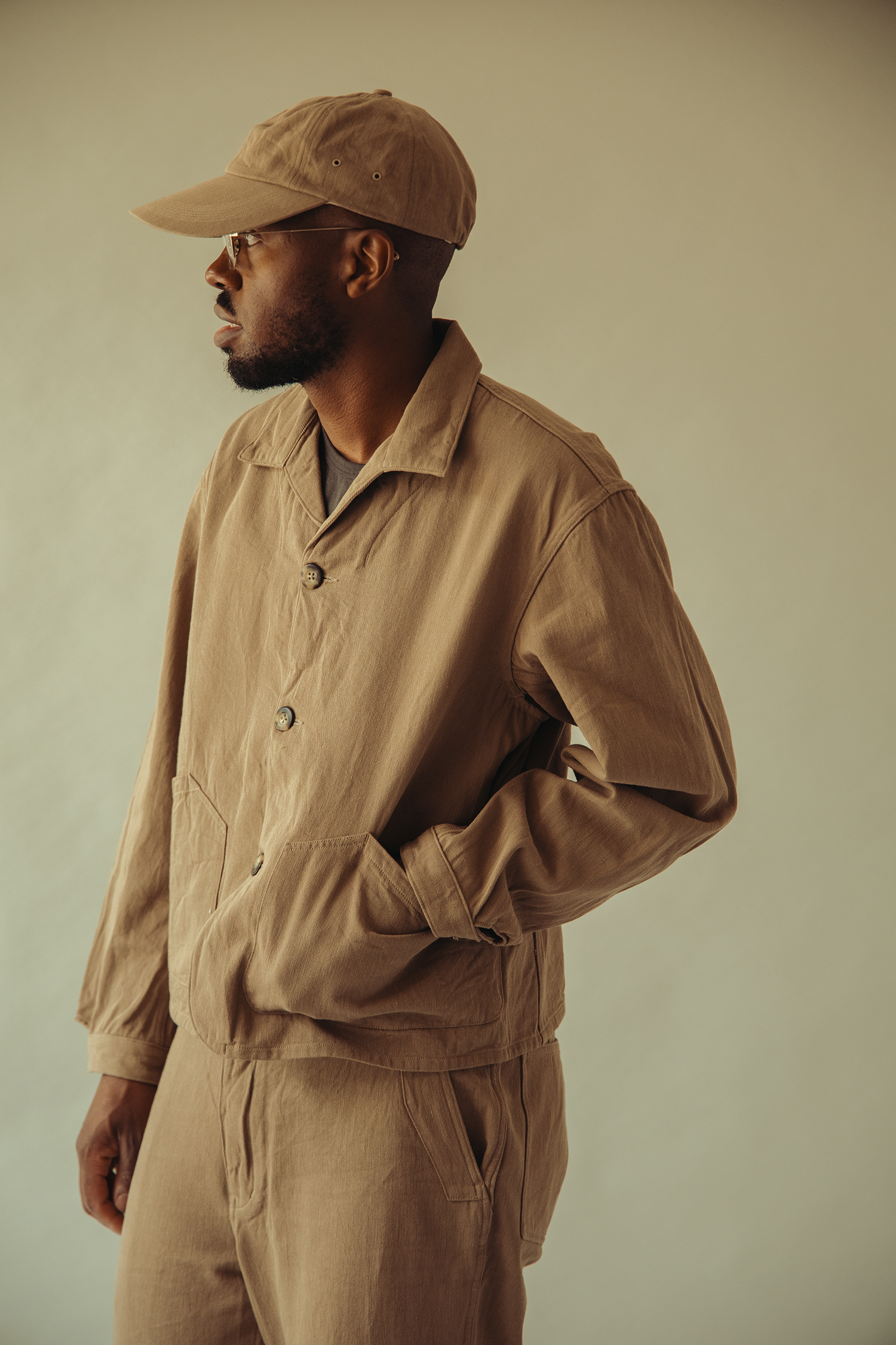 Phigvel - Drill Cloth Field Jacket - Stone Khaki - Canoe Club