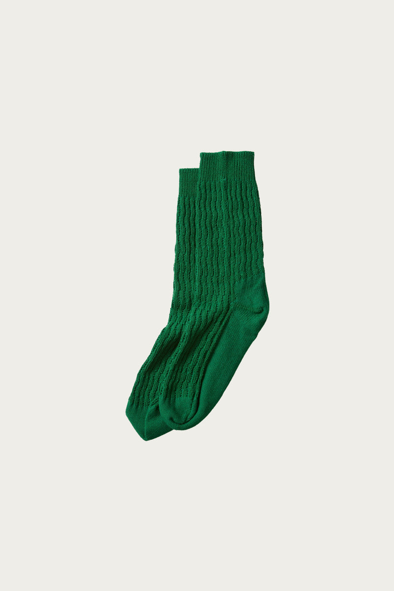 Rototo Folk Crochet Socks | Green | Canoe Club