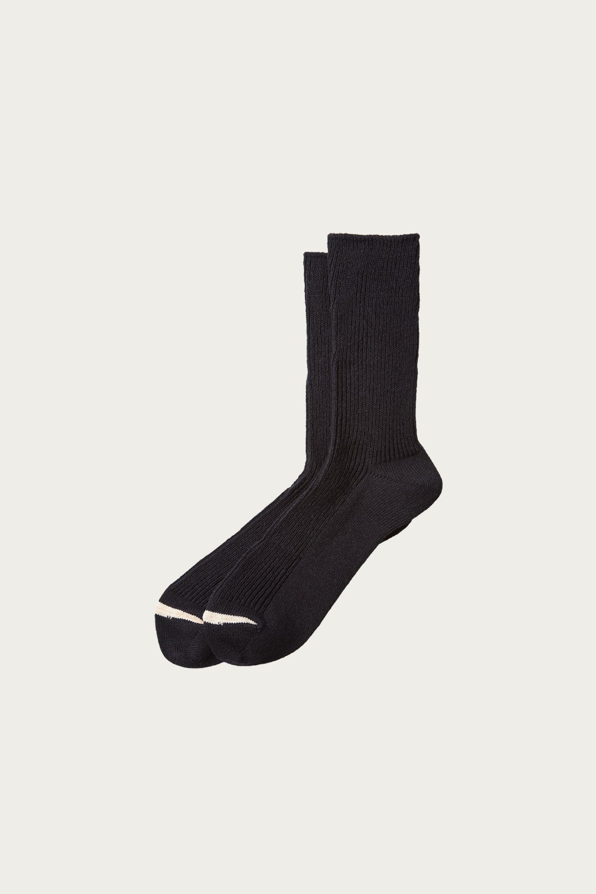 Rototo - Washi/Recycled Cotton Rib Crew Socks - Black - Canoe Club
