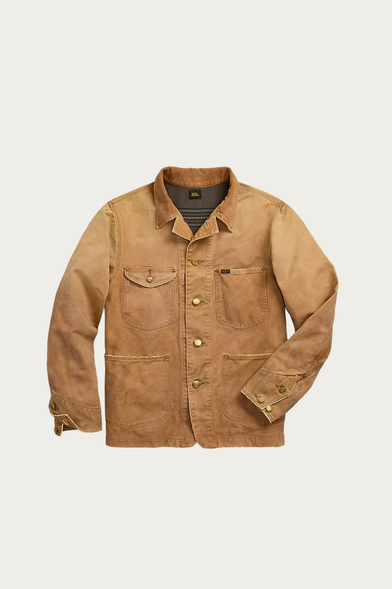 RRL Corduroy-Collar Canvas Jacket | Vintage Khaki | Canoe Club