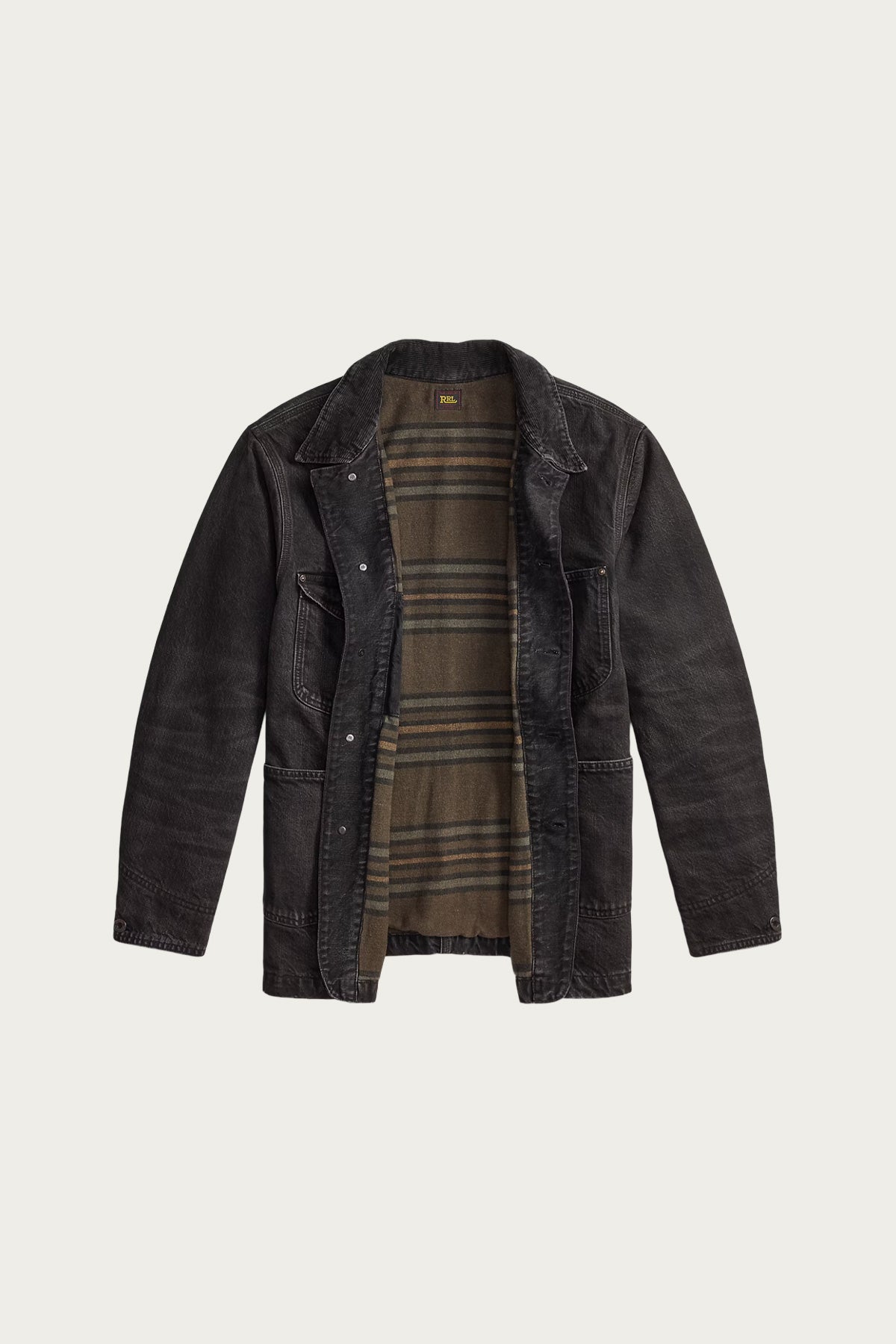 RRL - Corduroy Collar Denim Jacket - Black - Canoe Club