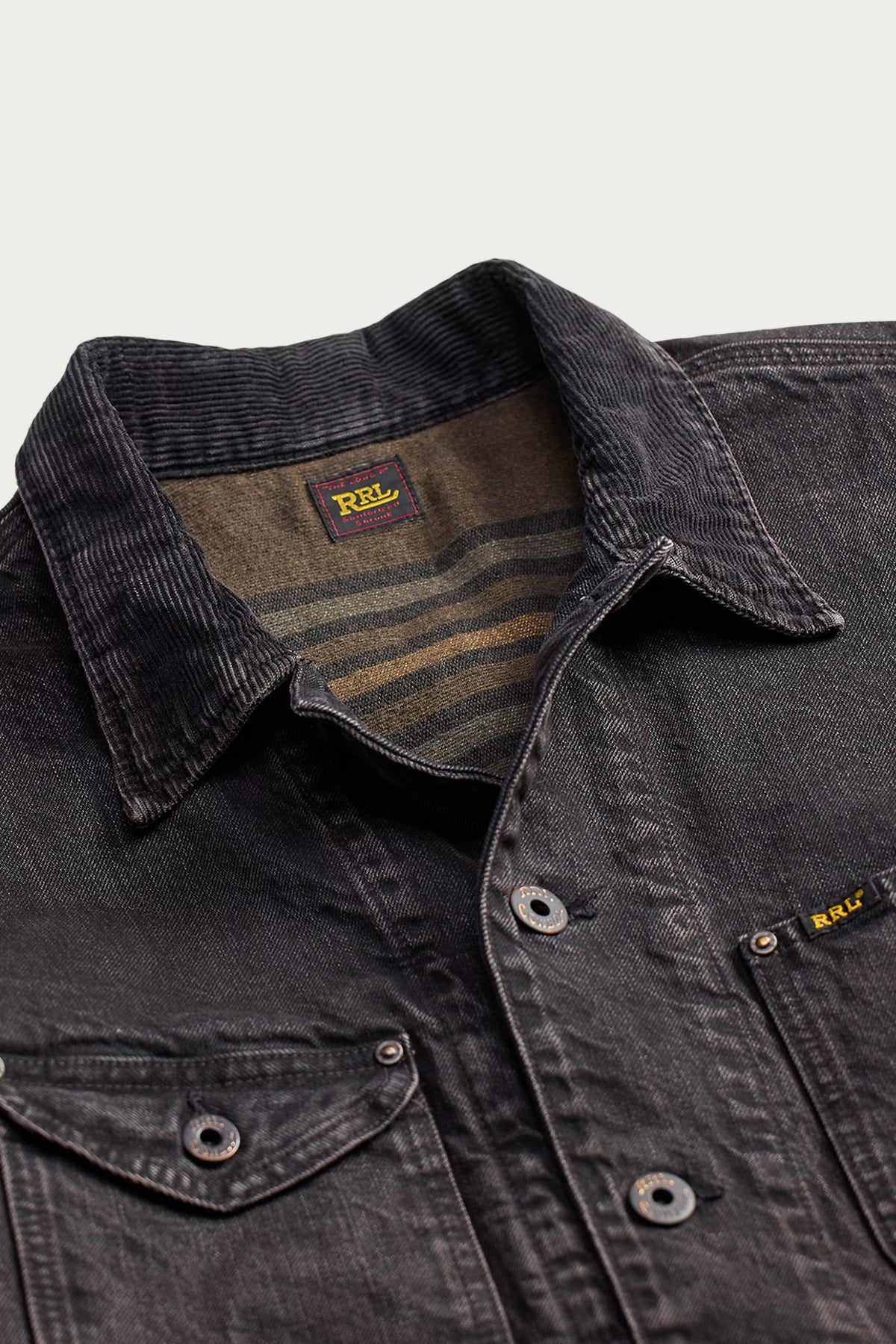 RRL - Corduroy Collar Denim Jacket - Black - Canoe Club