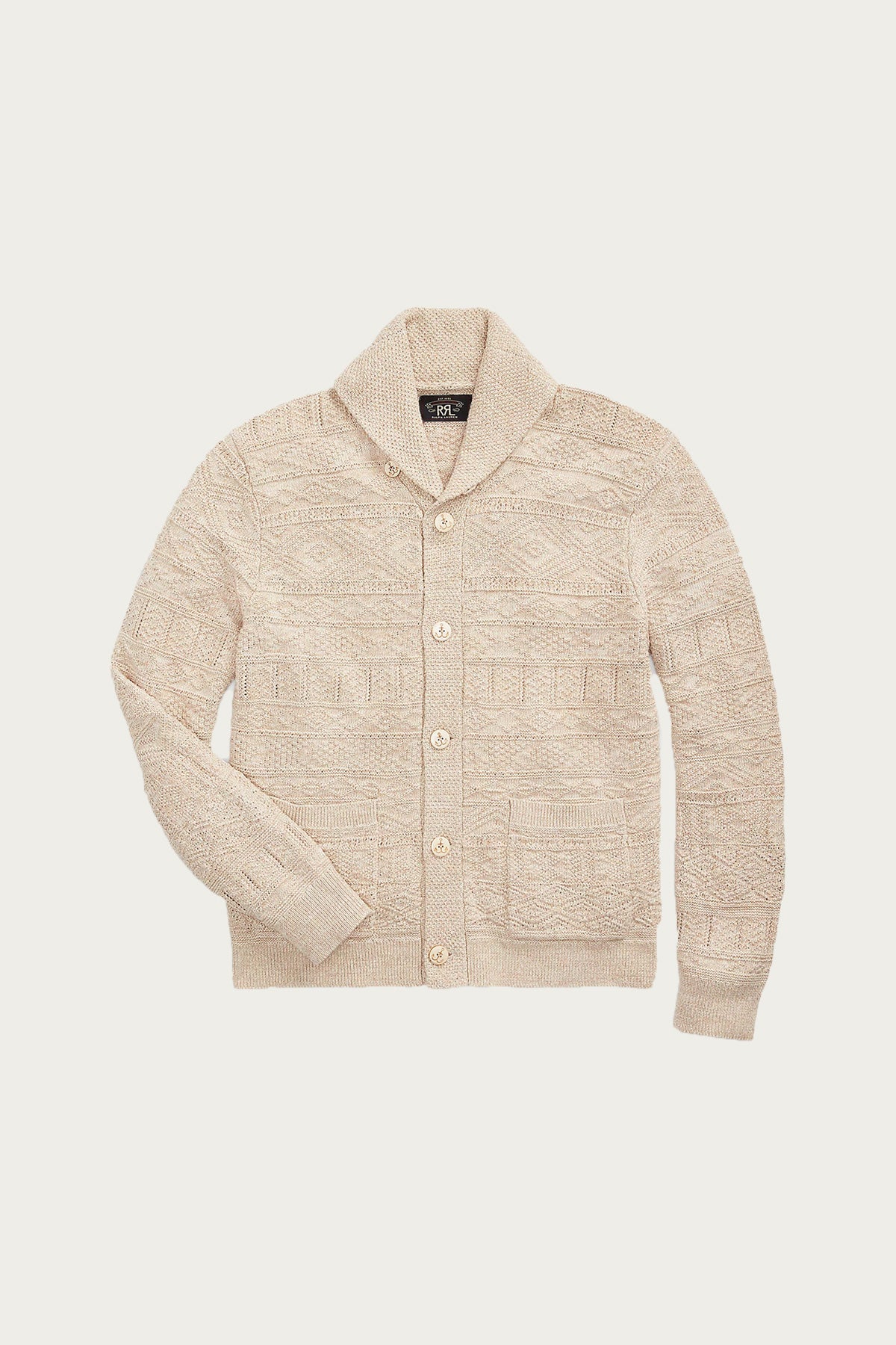 RRL - Cotton/Linen Cardigan - Parchment/Cream - Canoe Club