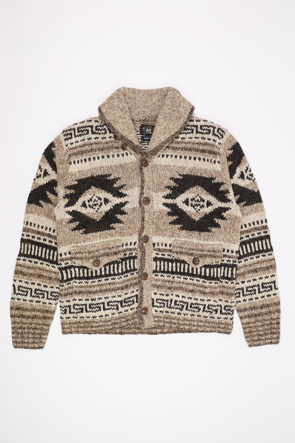 RRL - Cotton/Linen/Silk Cardigan - Brown - Canoe Club