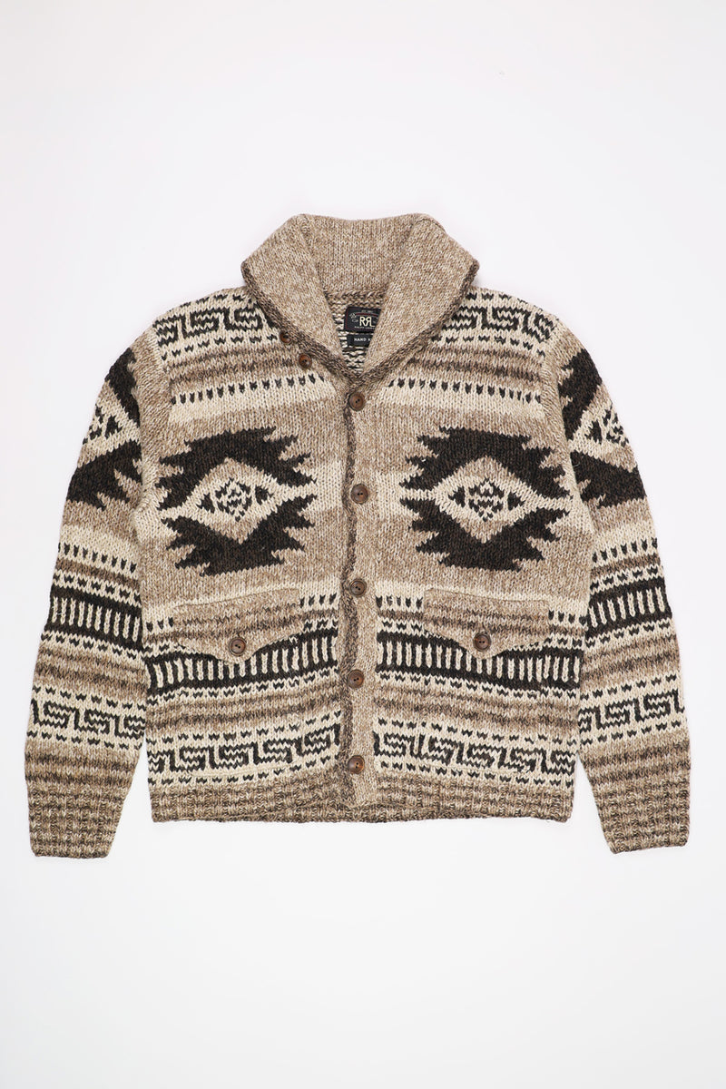 RRL Cotton/Linen/Silk Cardigan | Brown | Canoe Club