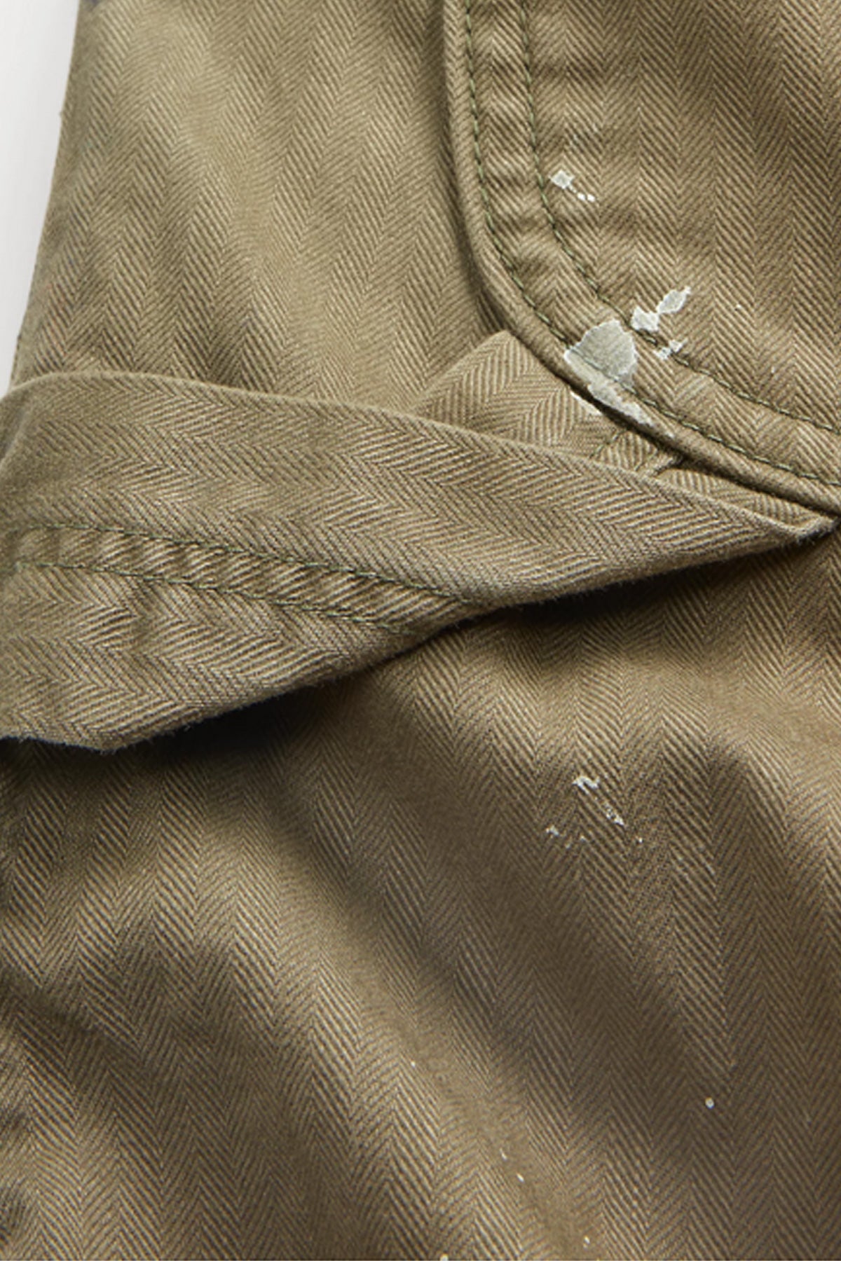 RRL - Distressed Herringbone Carpenter Pant - Olive - Canoe Club