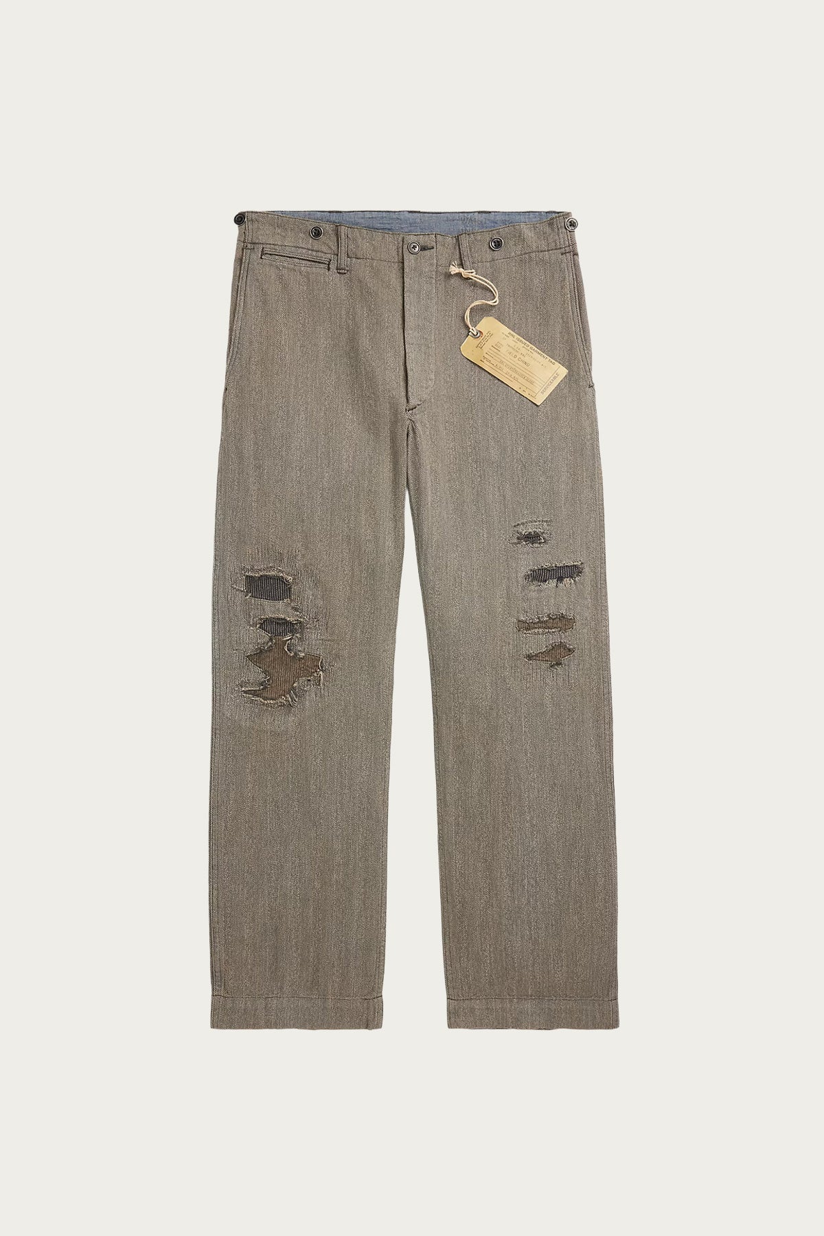 RRL - Distressed Herringbone Twill Field Pant - Faded Grey - Canoe Club