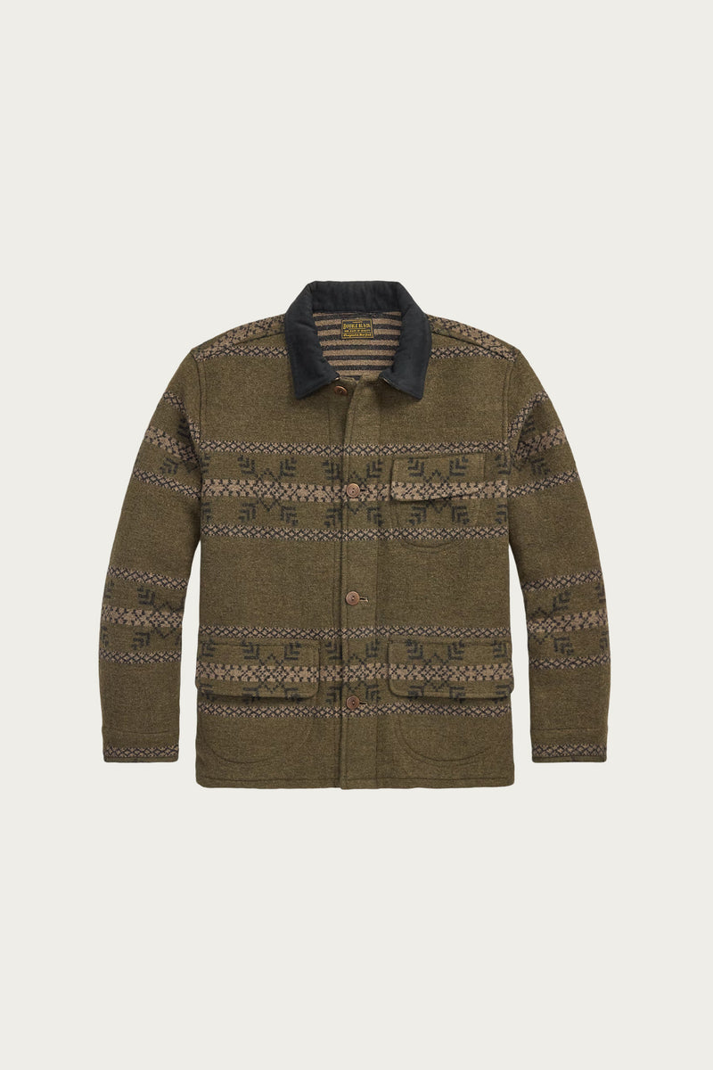 RRL Double-Faced Jacquard Jacket | Vintage Brown Mix | Canoe Club