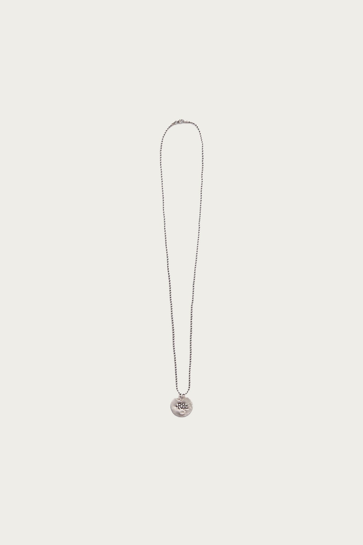 RRL - Hammered Sterling Silver Engraved RRL Logo Necklace - Silver - Canoe Club