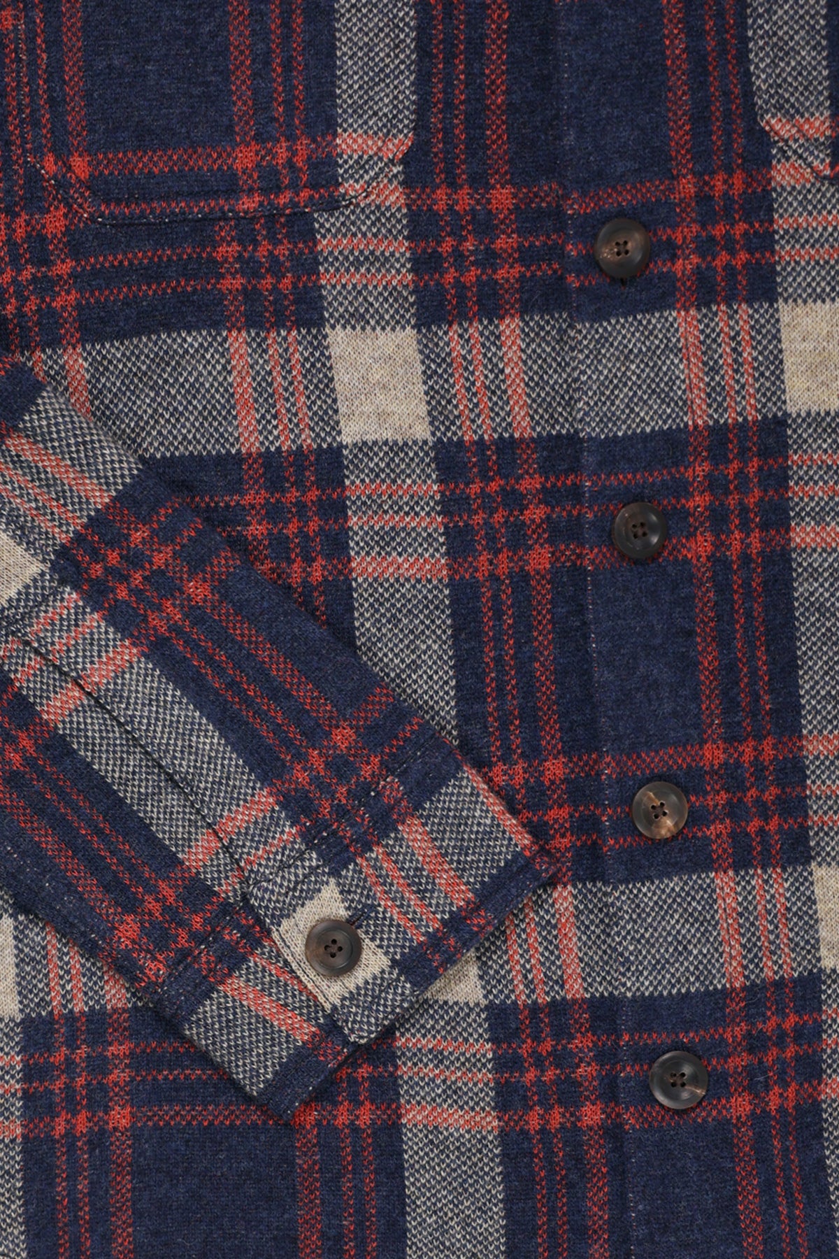 RRL - Longsleeve Wool/Cotton Blend Matlock Sweater Workshirt - Red/Blue Multi - Canoe Club