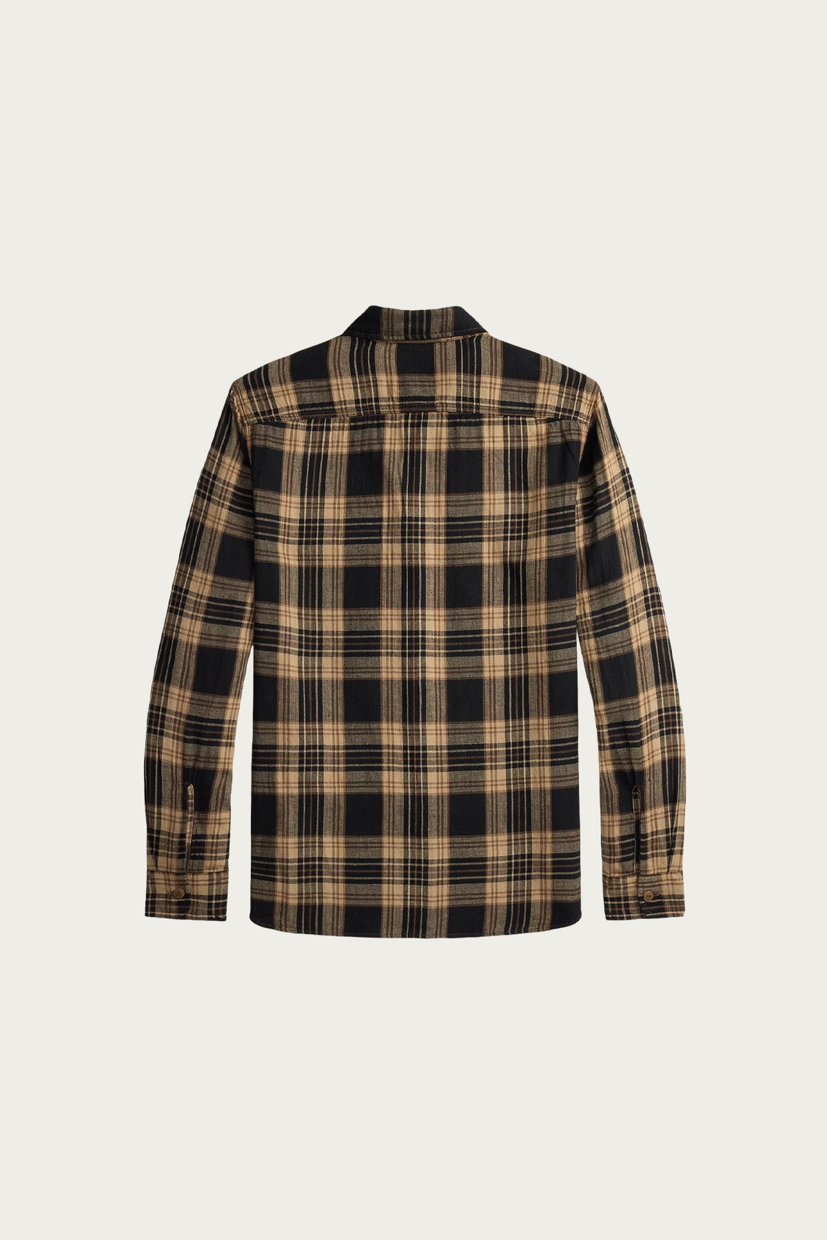 RRL - Plaid Cotton-Linen Workshirt - Black/Brown/Tan - Canoe Club