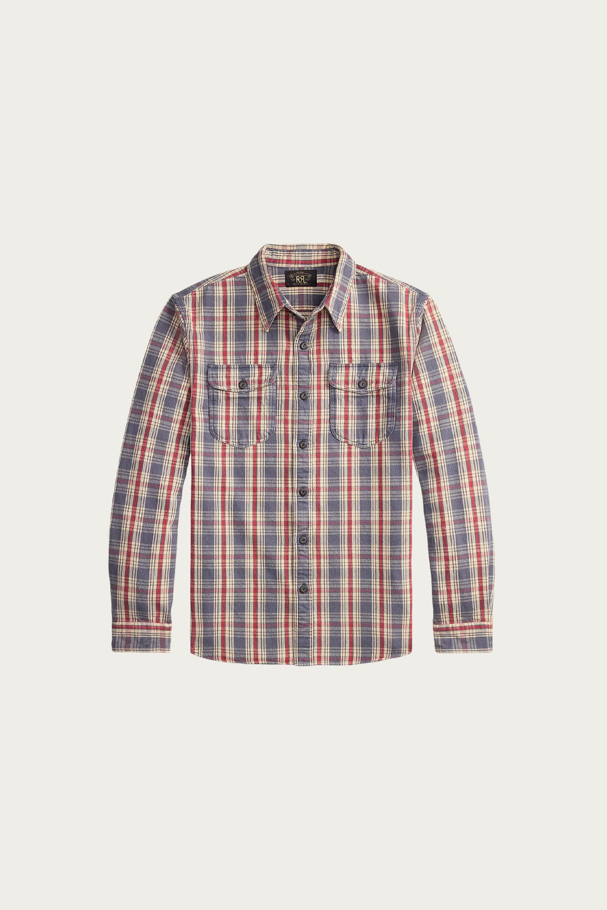 RRL - Plaid Twill Workshirt - Blue/Cream/Red - Canoe Club