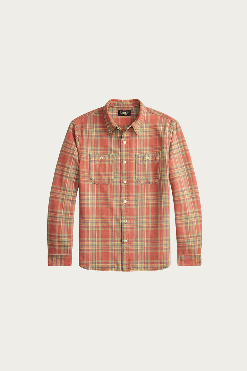 Tech Work ShirtsＬ/Ｓ Gun club Plaids RRL Plaid Twill Workshirt | Red/Blue/Green | Canoe Club