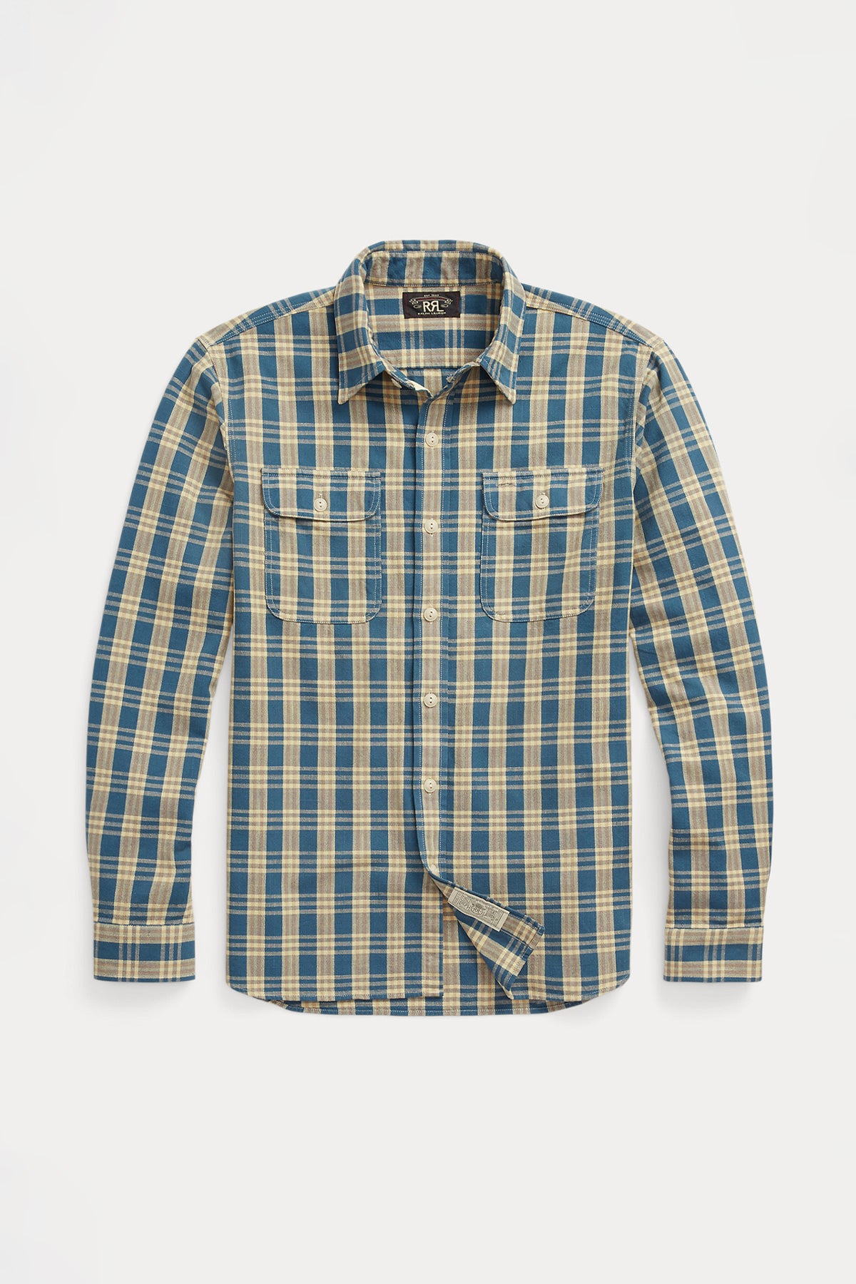 RRL - Plaid Woven Workshirt - Blue/Yellow - Canoe Club