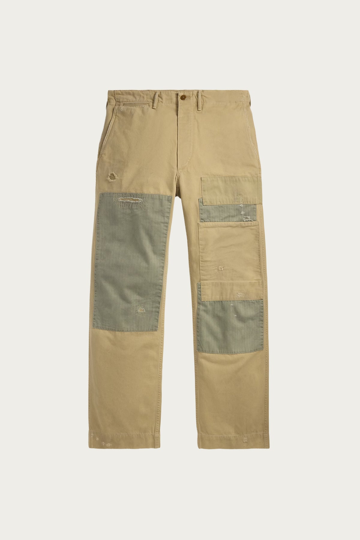 RRL - Repaired Chino Field Pant - New Military Khaki w/ Repairs - Canoe Club