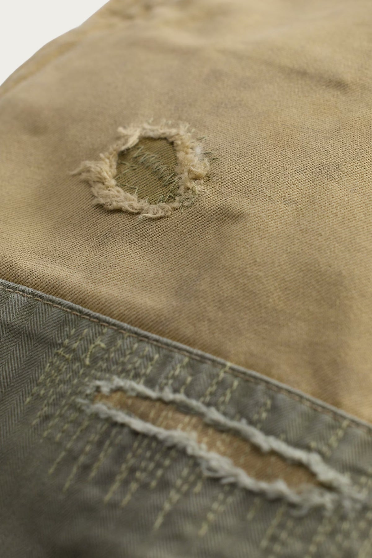 RRL - Repaired Chino Field Pant - New Military Khaki w/ Repairs - Canoe Club