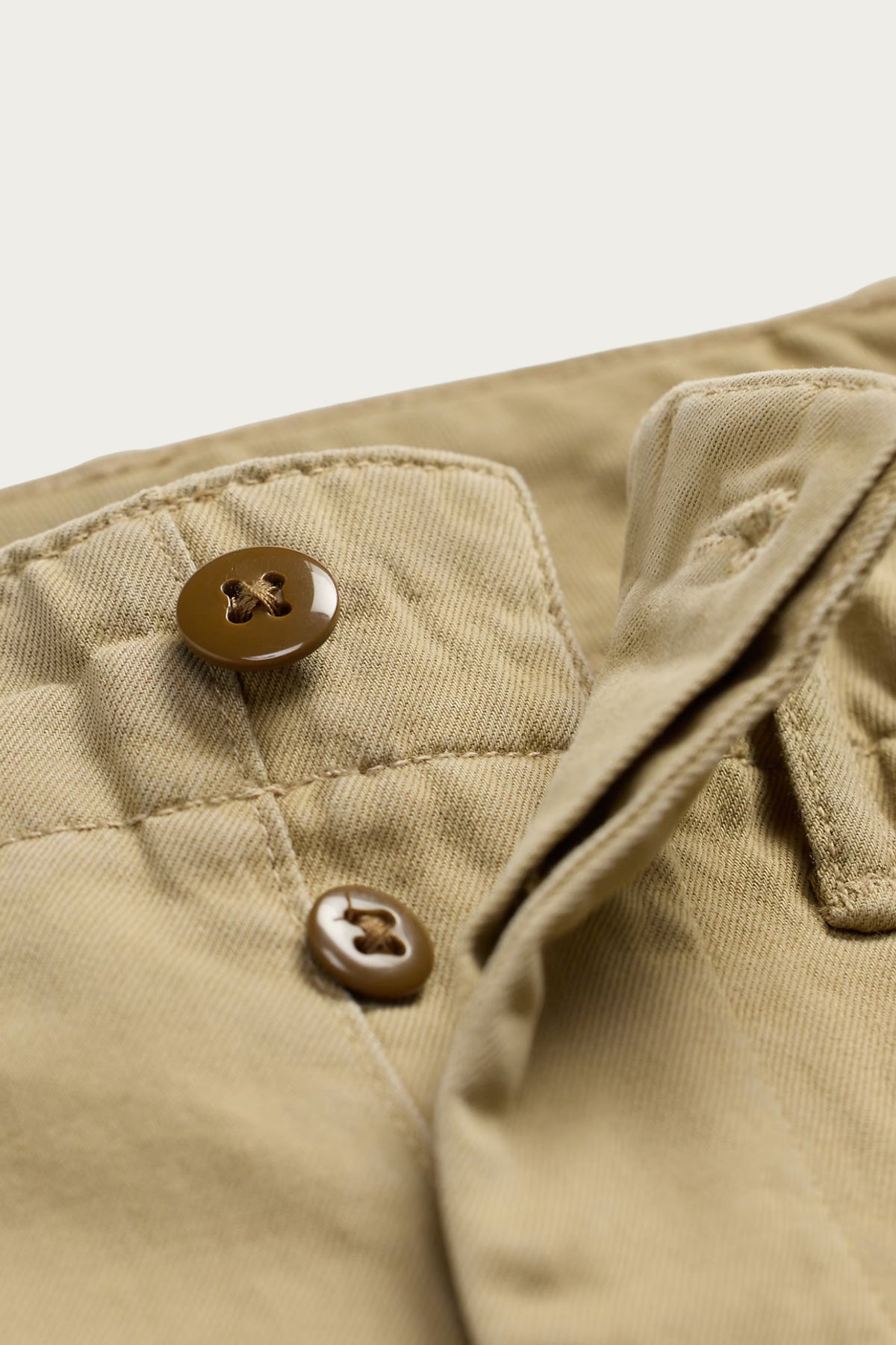 RRL - Repaired Chino Field Pant - New Military Khaki w/ Repairs - Canoe Club