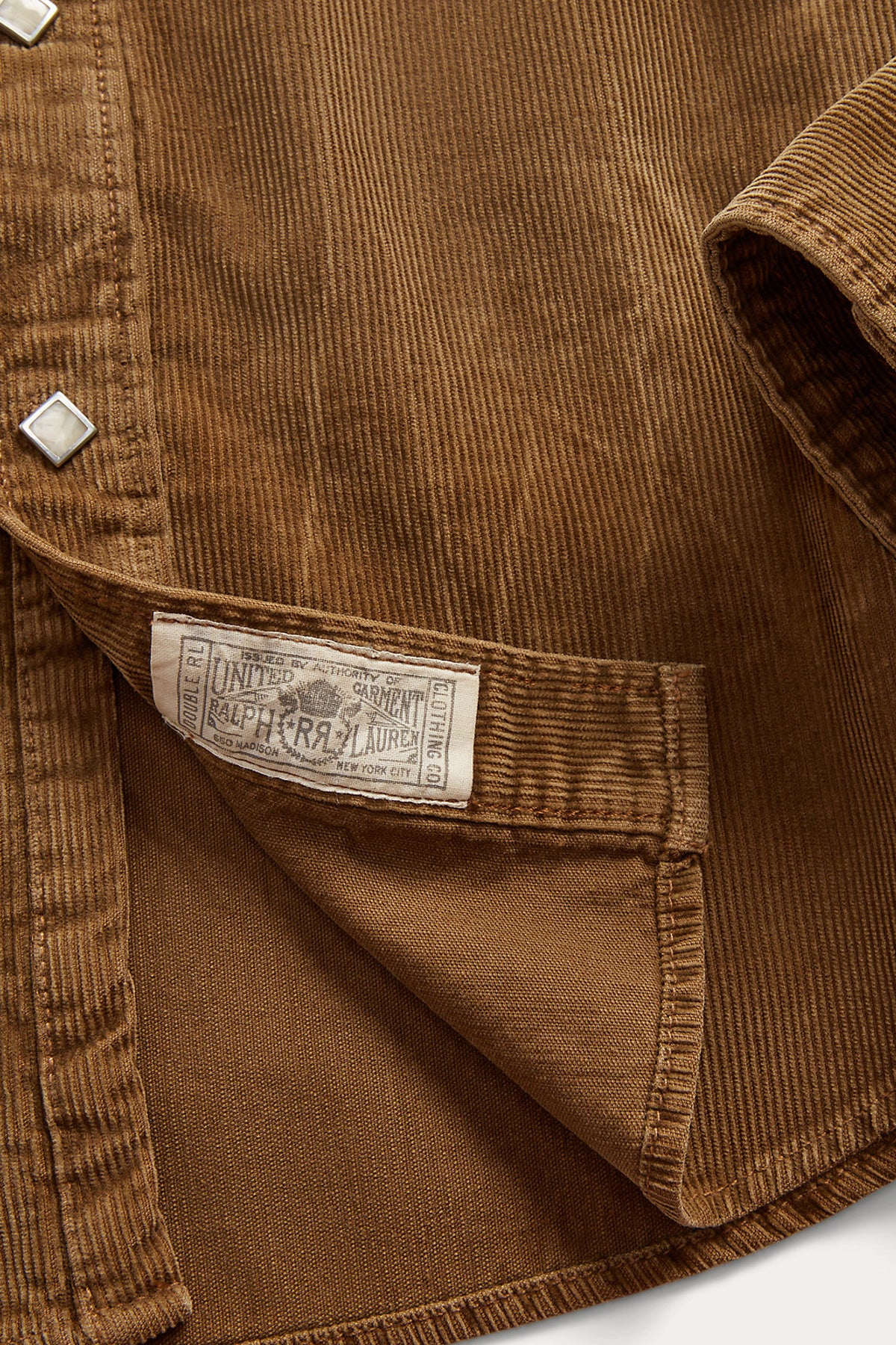 RRL - Slim Fit Corduroy Western Shirt - Faded Tan - Canoe Club