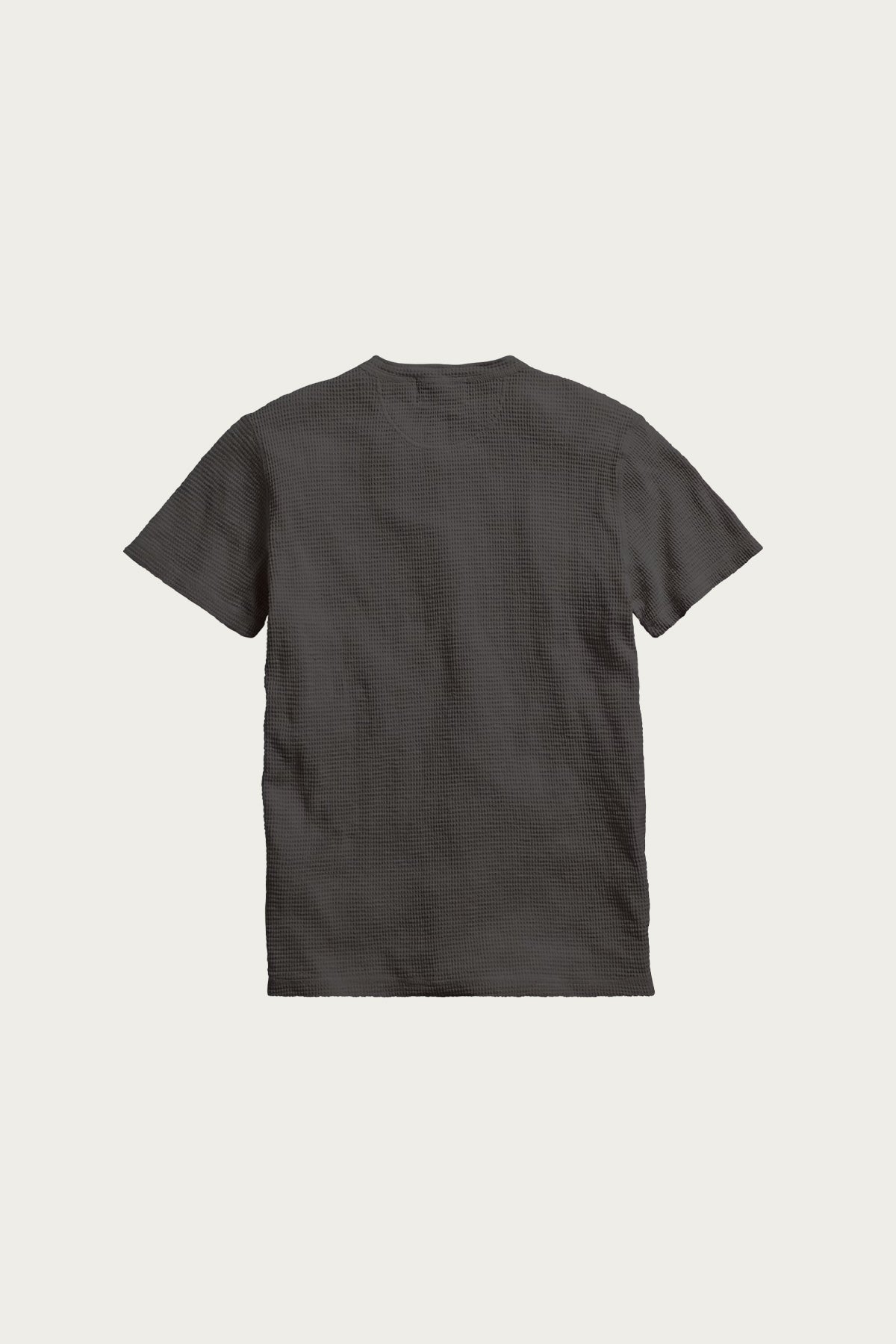 RRL - Waffle Knit Shortsleeve Henley Shirt - Black - Canoe Club