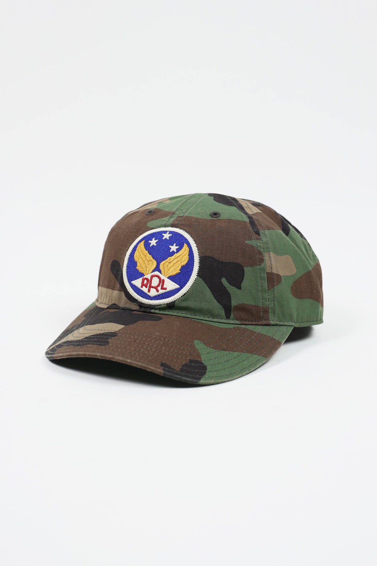 RRL - Winged-Logo Camo Ball Cap - Woodland Camo - Canoe Club