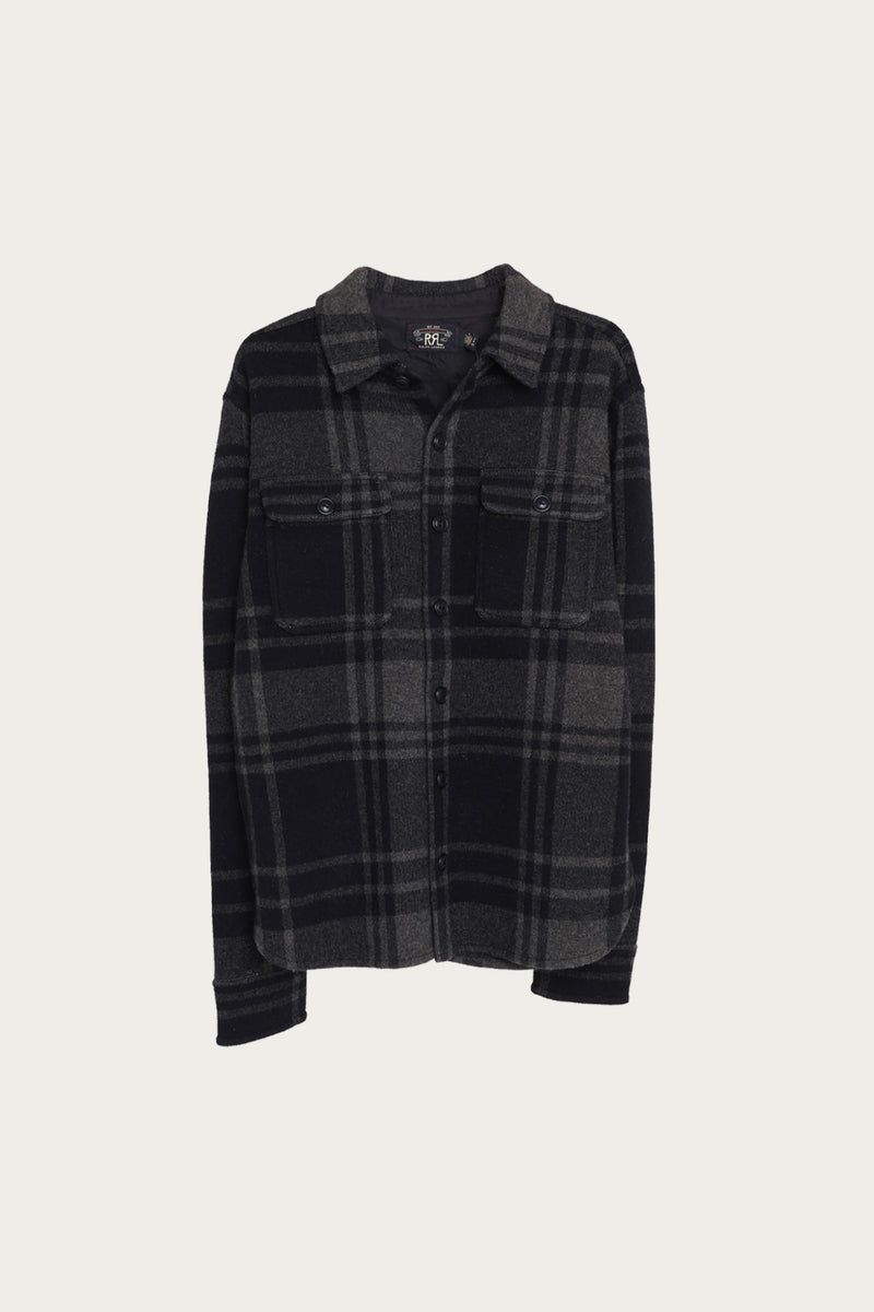 RRL Wool/Cashmere Flannel | Black/Grey | Canoe Club