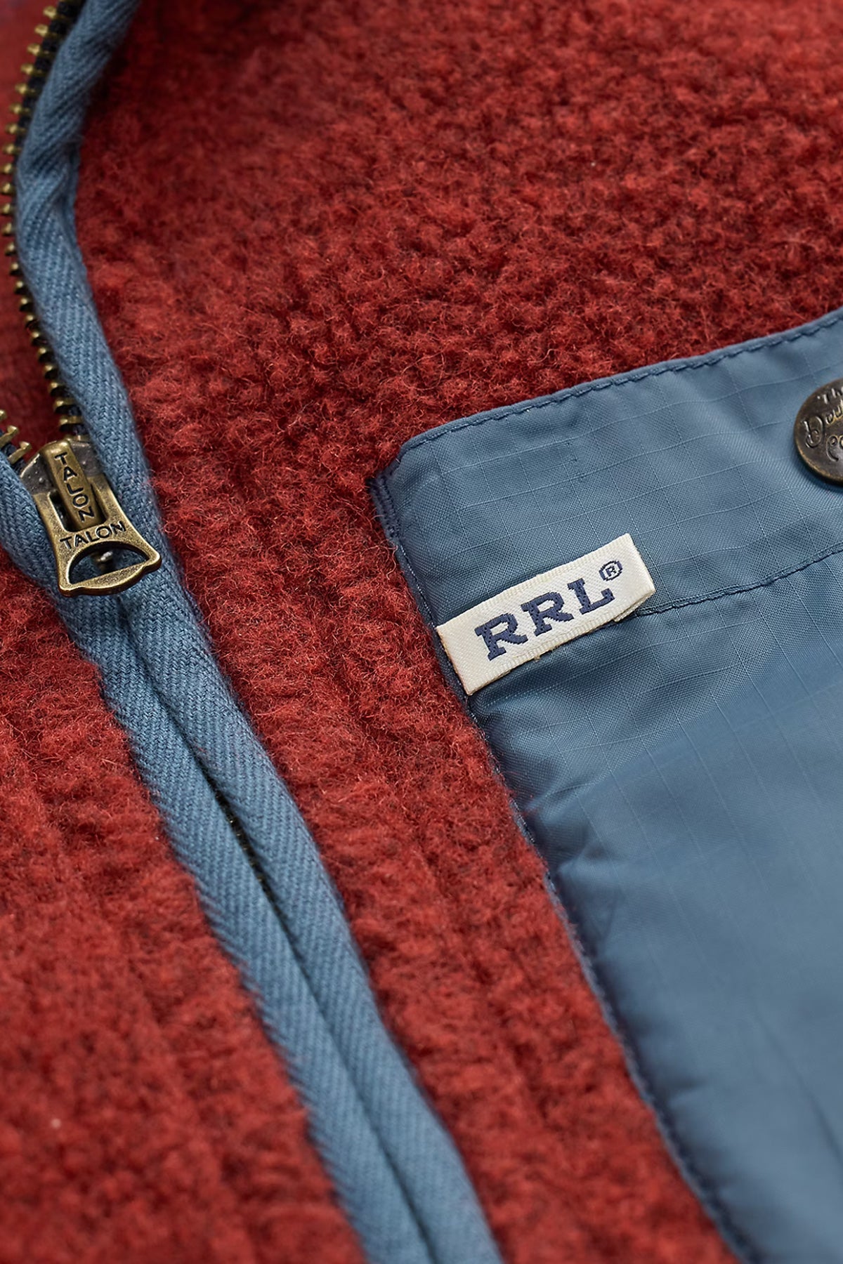 RRL - Wool-Blend Pile Fleece Jacket - Red Heather - Canoe Club