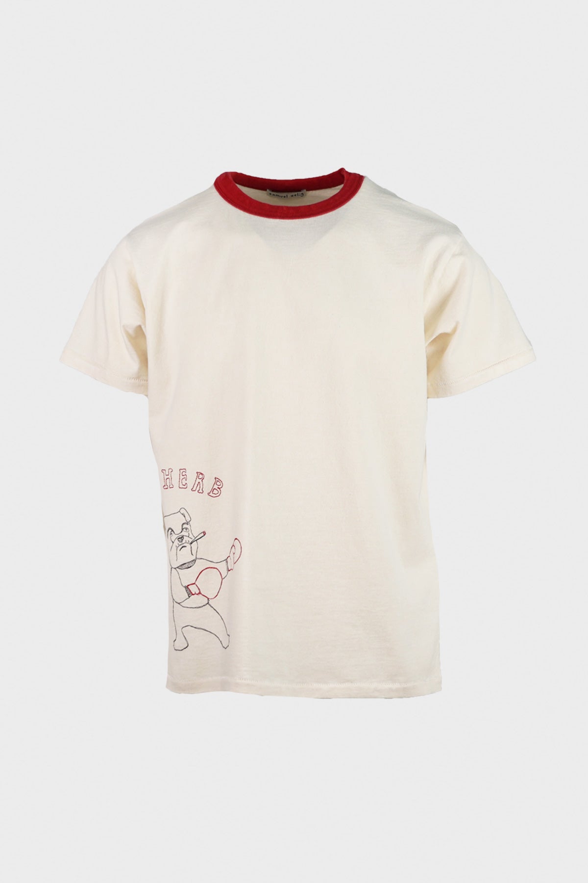 Samuel Zelig - Boxing Tee - Natural/Red - Canoe Club