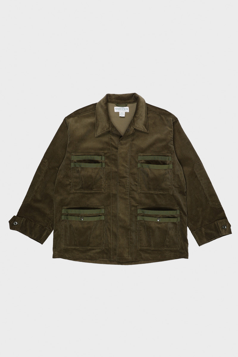 Sassafras 9W Corduroy Overgrown Fatigue Jacket | Olive | Canoe Club