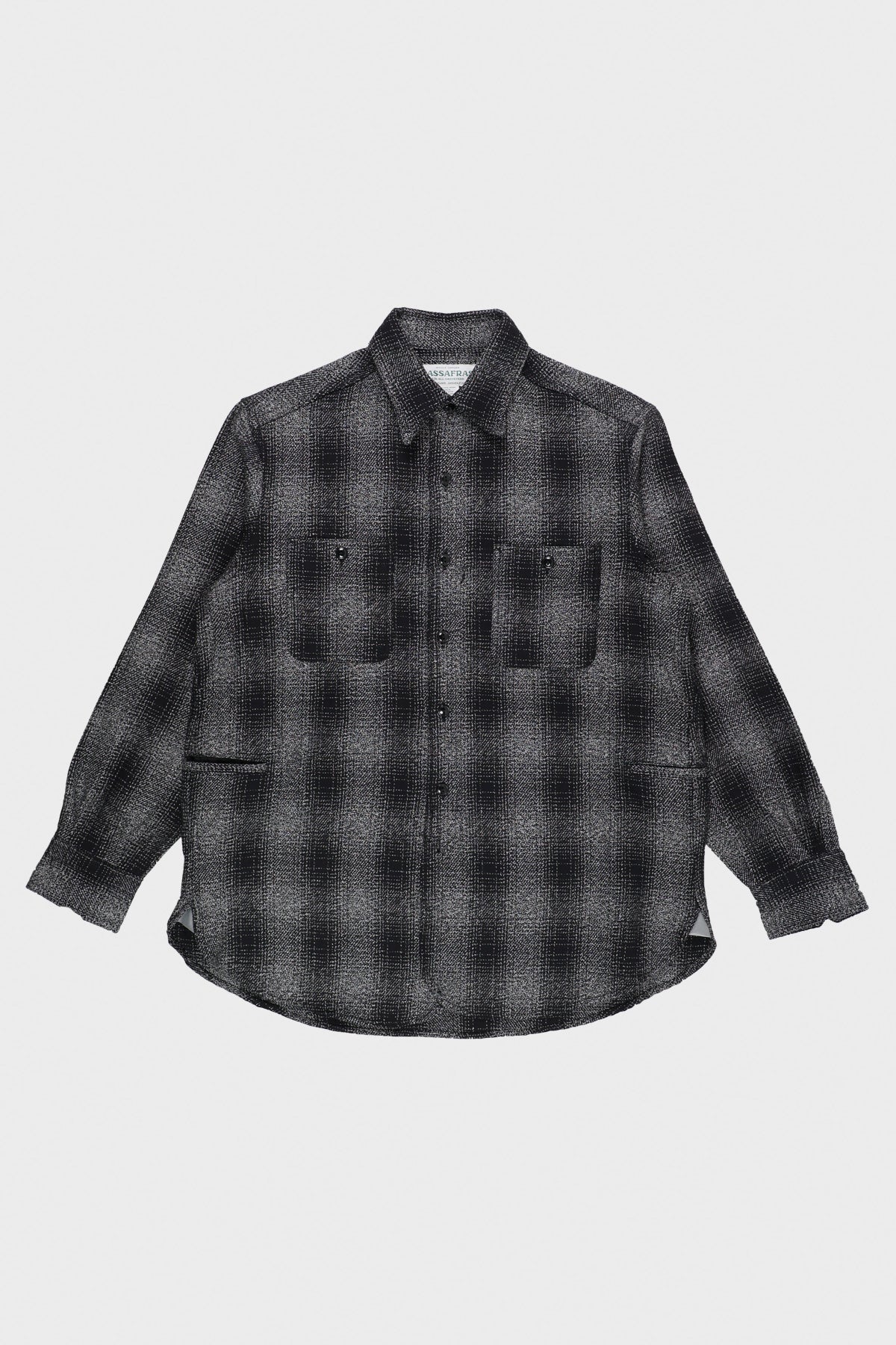 Sassafras - Heavy Flannel Gardening at Night Shirt - Black Check - Canoe Club