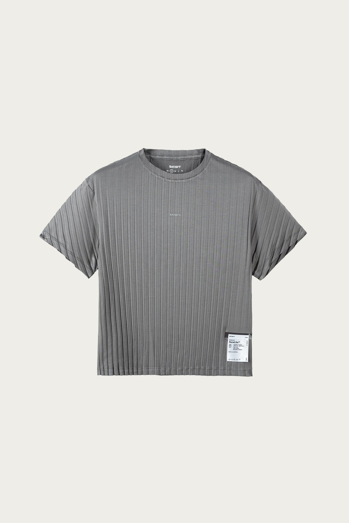 Satisfy Running - Auralite Pleated T-Shirt - Granite Grey - Canoe Club