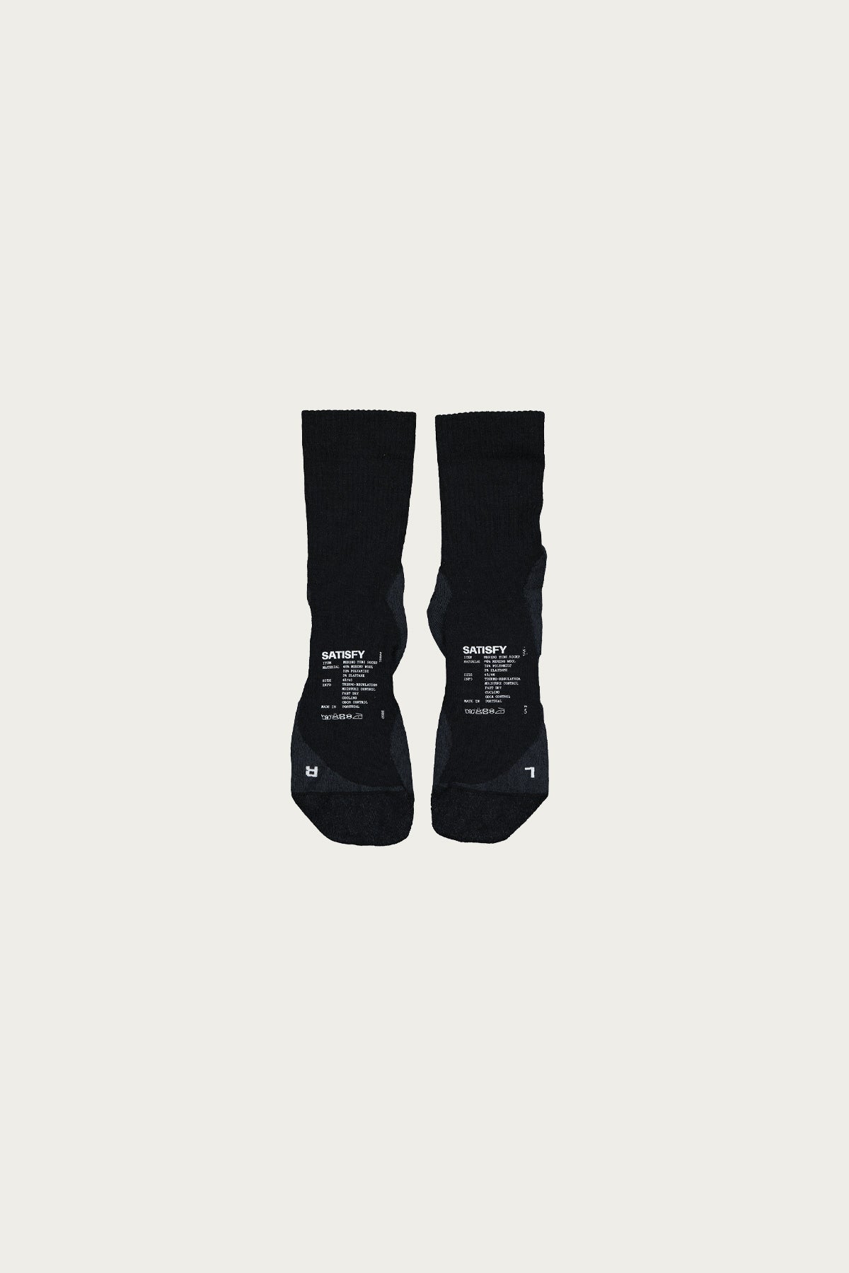 Satisfy Running - Merino Nylon Tube Socks - Black - Canoe Club