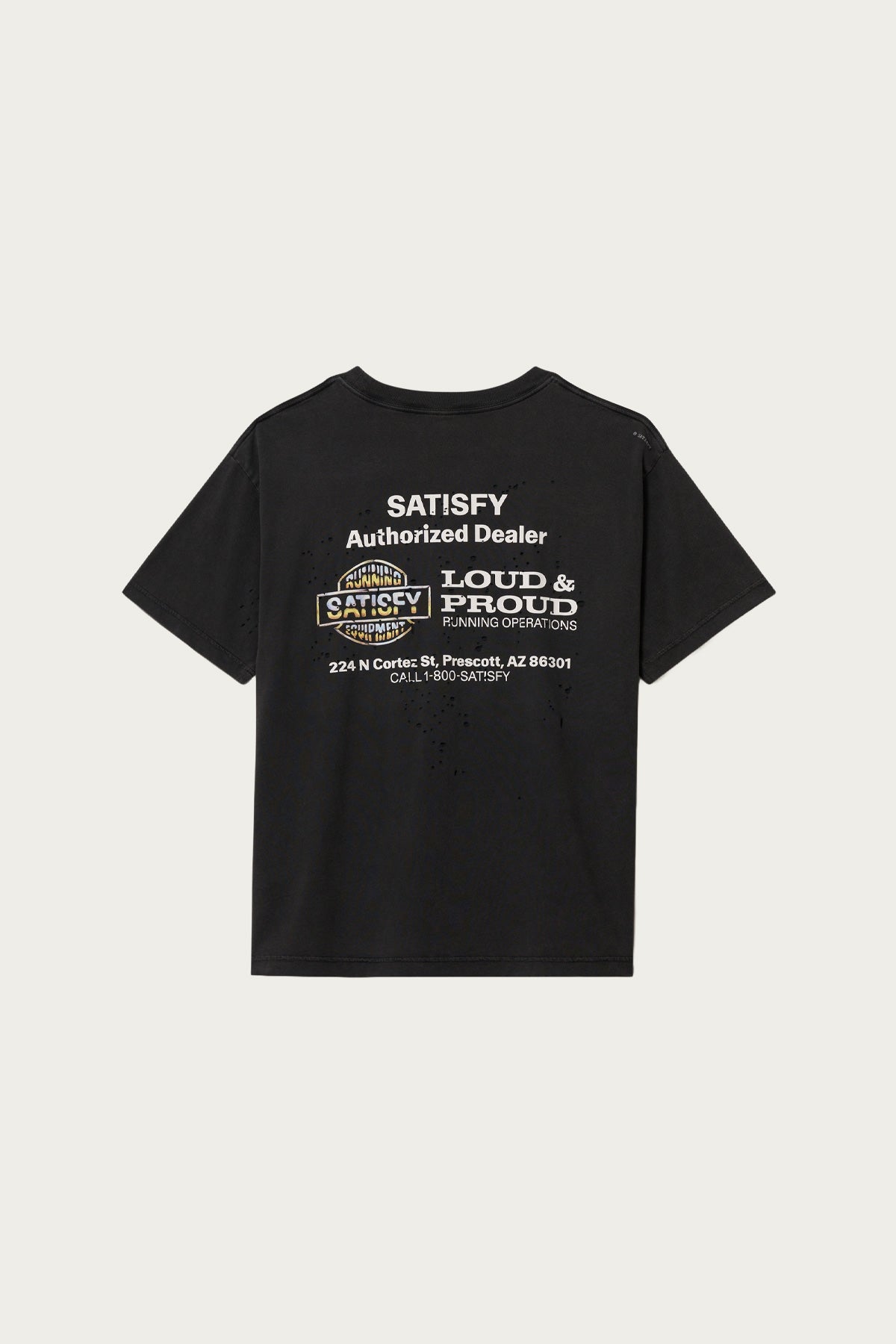 Satisfy Running - MothTech T-Shirt - Aged Black Logo - Canoe Club