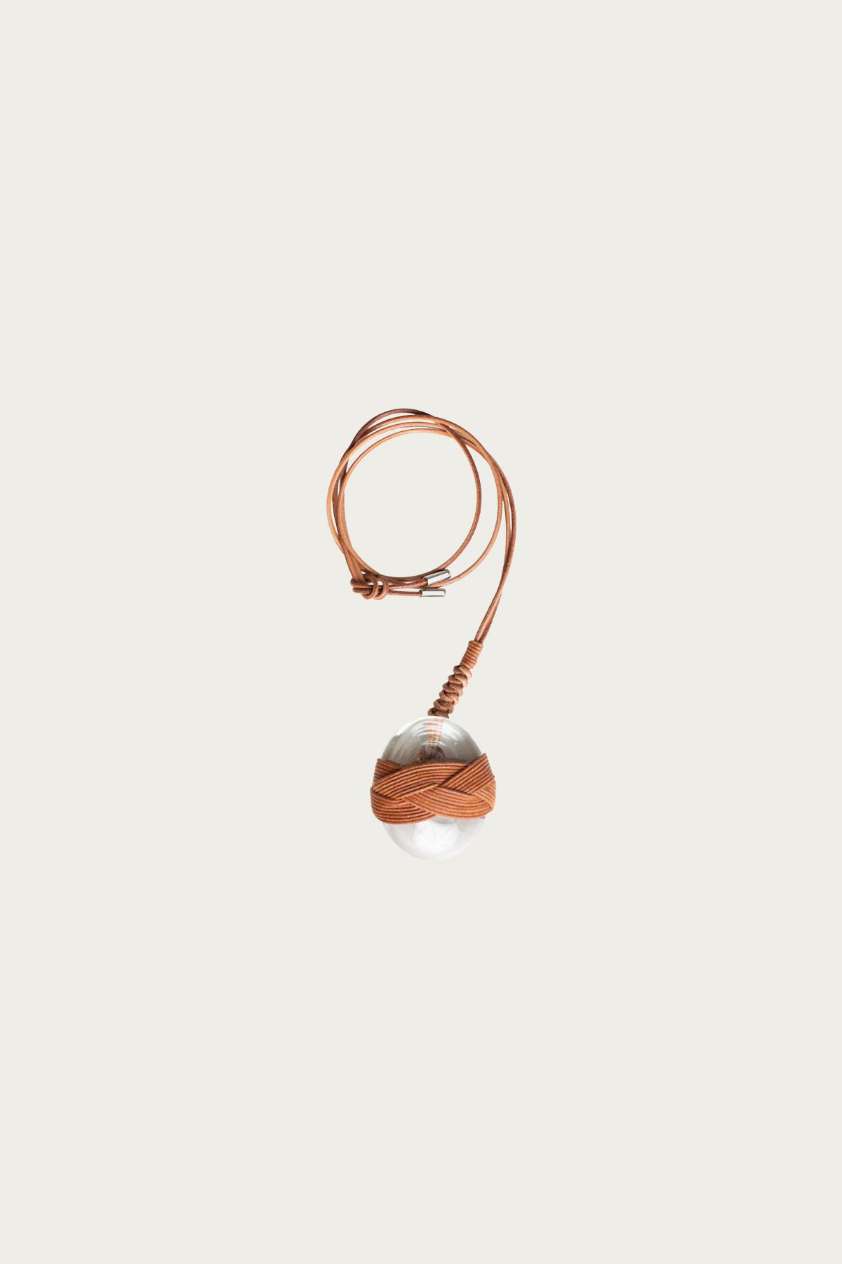 Seya - Yui Musubi Drop Necklace - Transparent/Natural Brown - Canoe Club