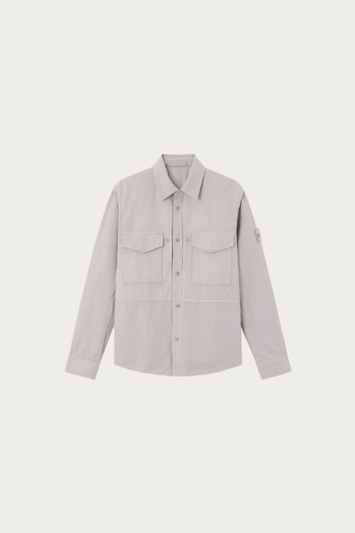 Stone Island - Cotton Linen Canvas Overshirt - Dust Grey - Canoe Club