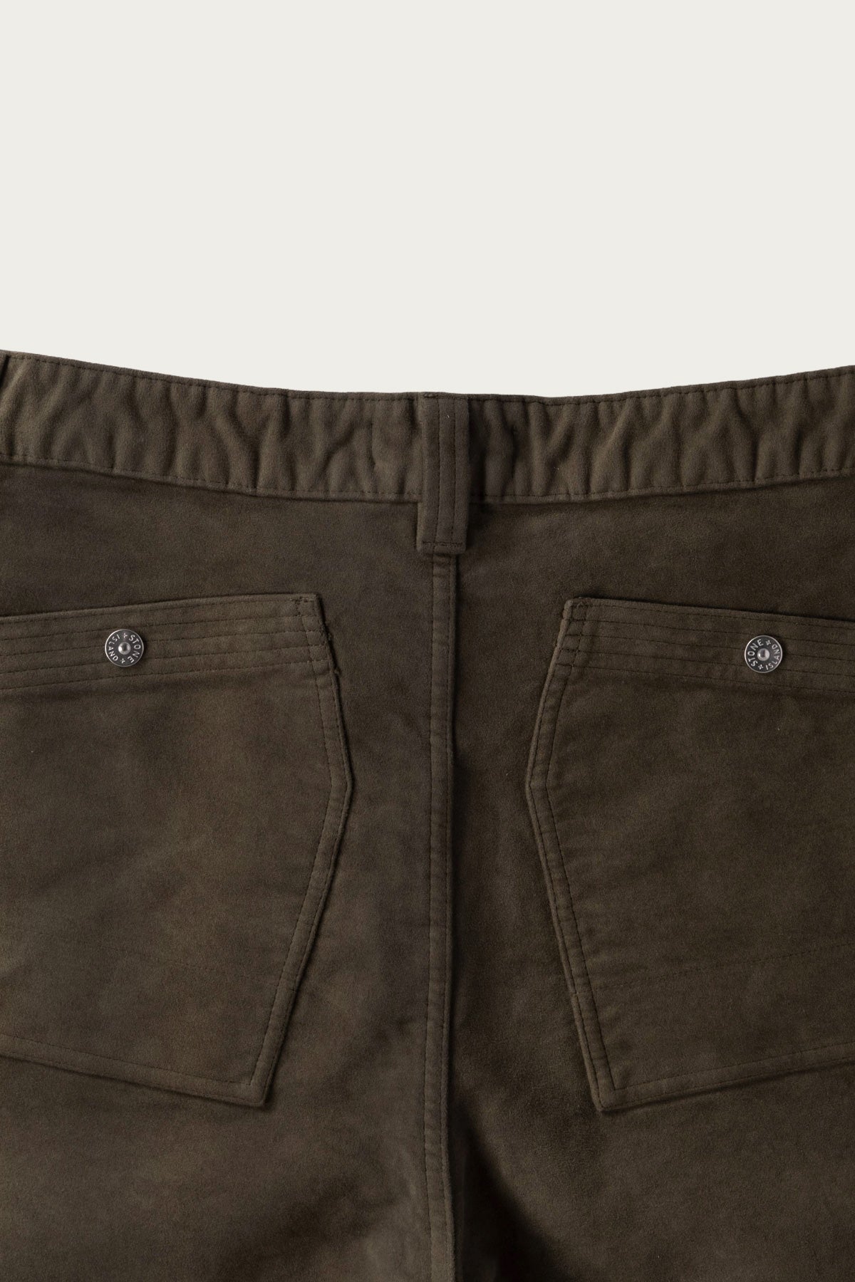 Stone Island - Loose Fit Cotton-Moleksin-TC Trousers - Olive - Canoe Club