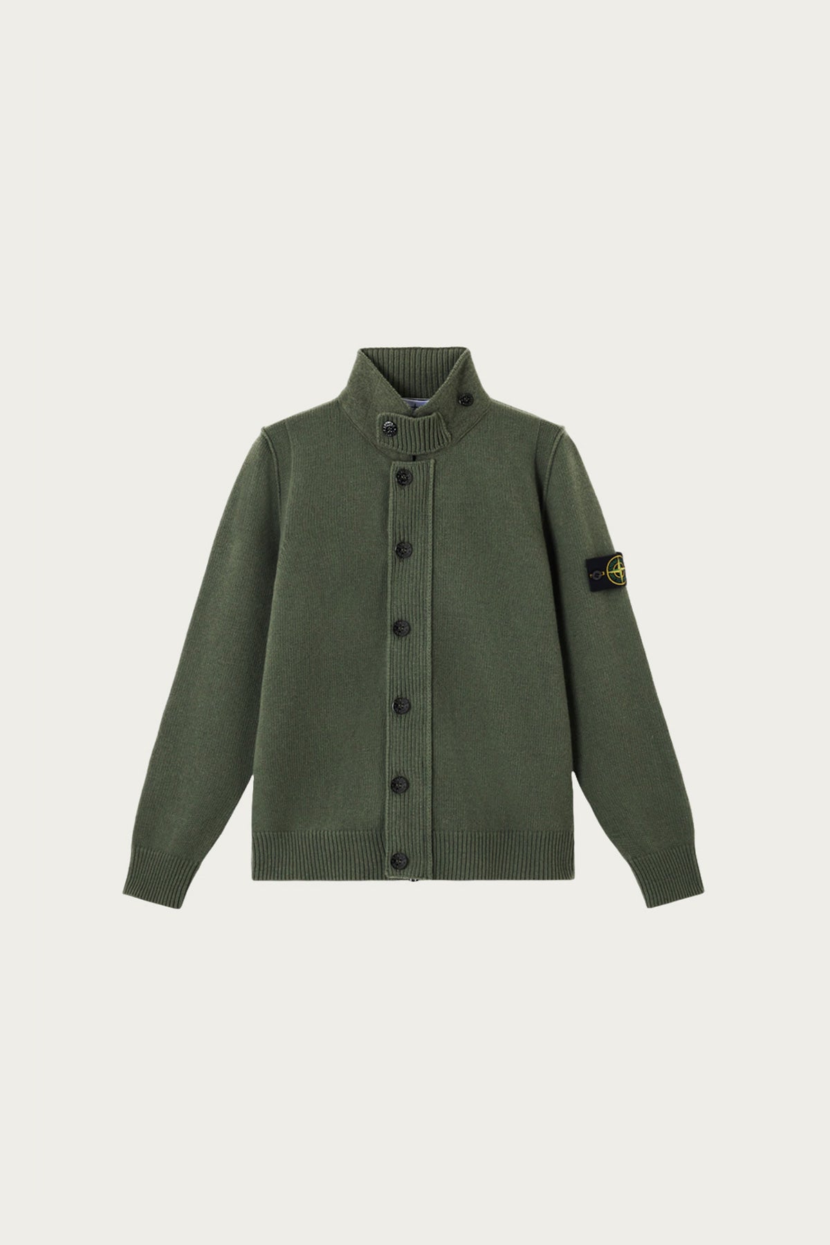 Stone Island - Lambswool Cardigan - Military Green - Canoe Club