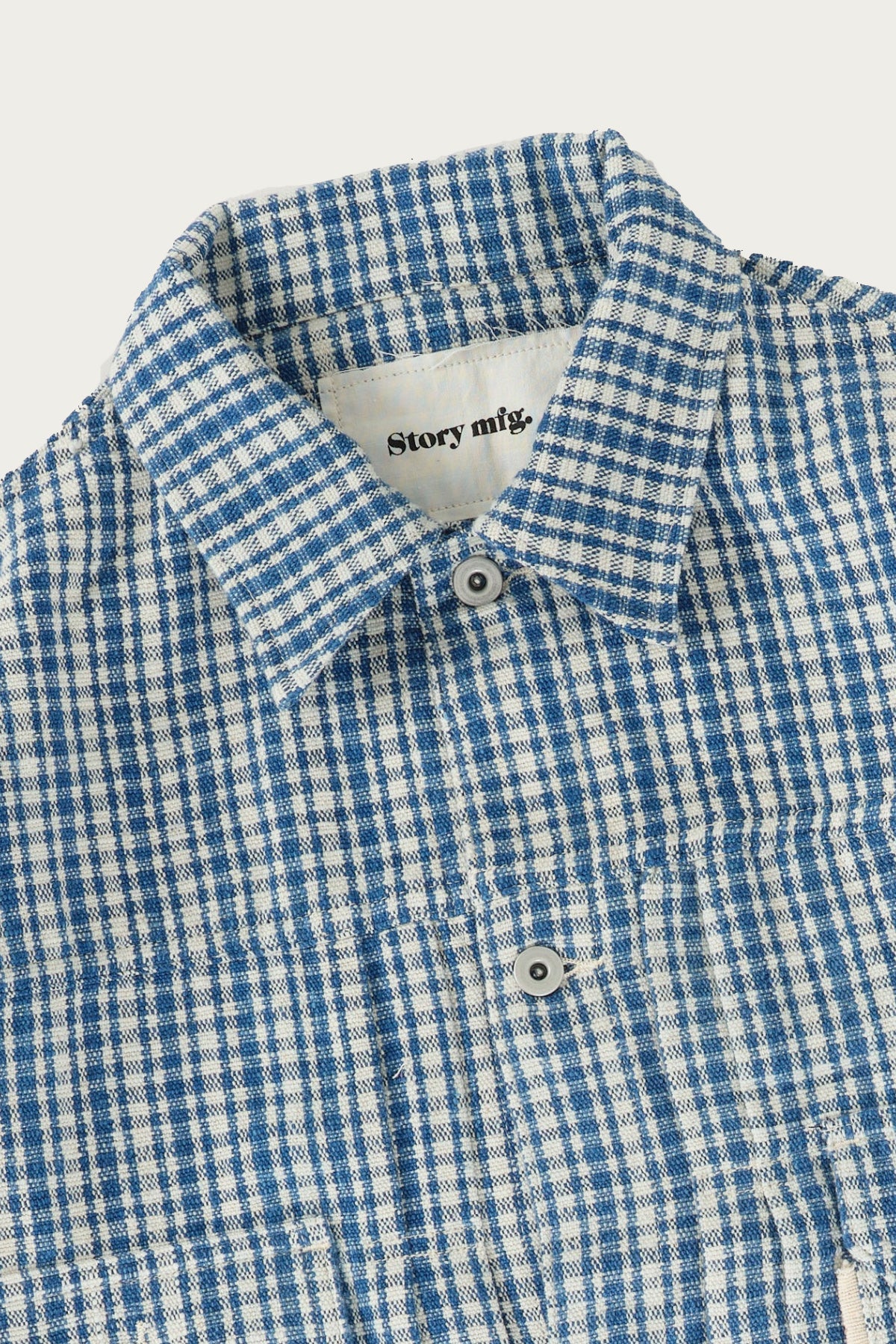 Story Mfg. - Tuesday Jacket - Indigo Check Handloom - Canoe Club