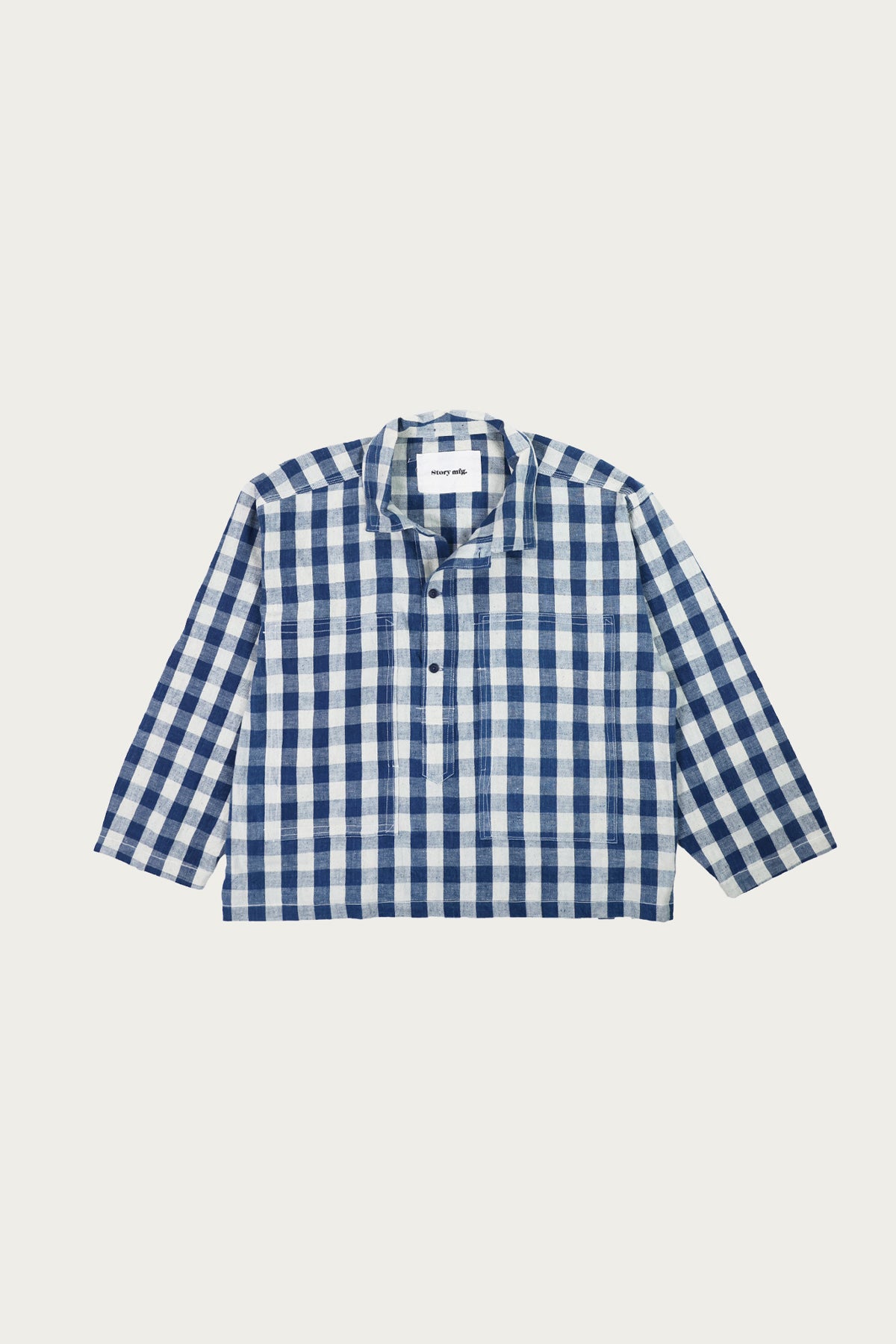 Story Mfg. - Work Shirt - Indigo Gingham Wonky-Wear - Canoe Club