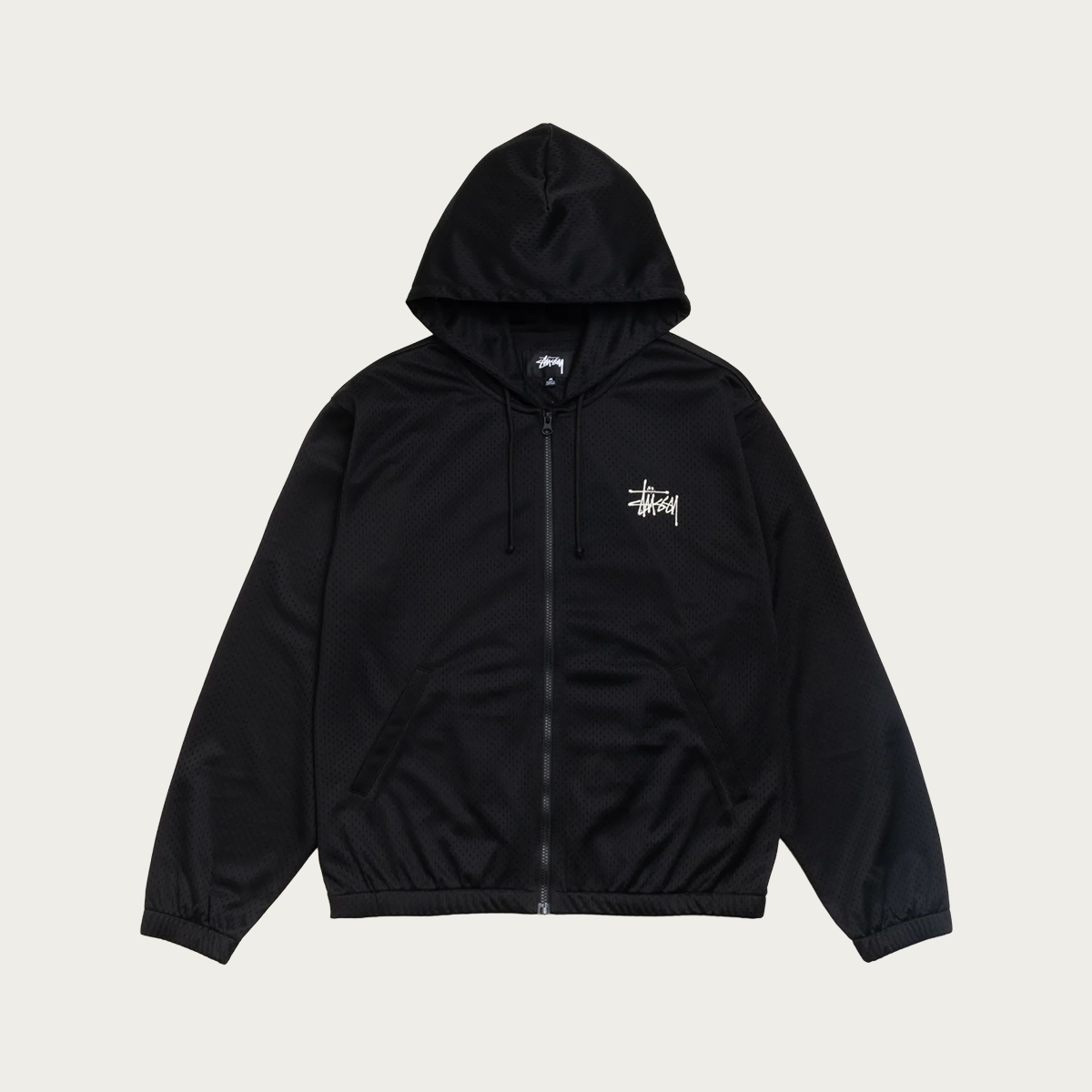 Stussy Athletic Mesh Zip Hood | Black | Canoe Club